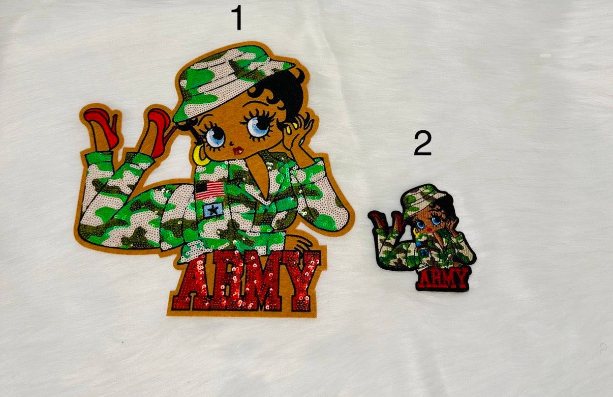 Army Betty Iron-On Big & Small Patch