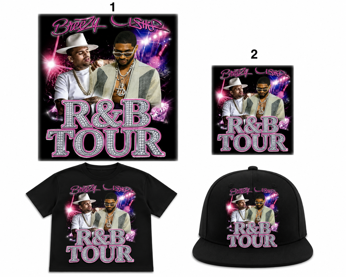 R&B Tour Full Color DTF Heat Transfer – Ready to Press (Transfer Only – Apparel Not Included)