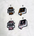 God Don’t Play About Me & Bible Iron-On Patches