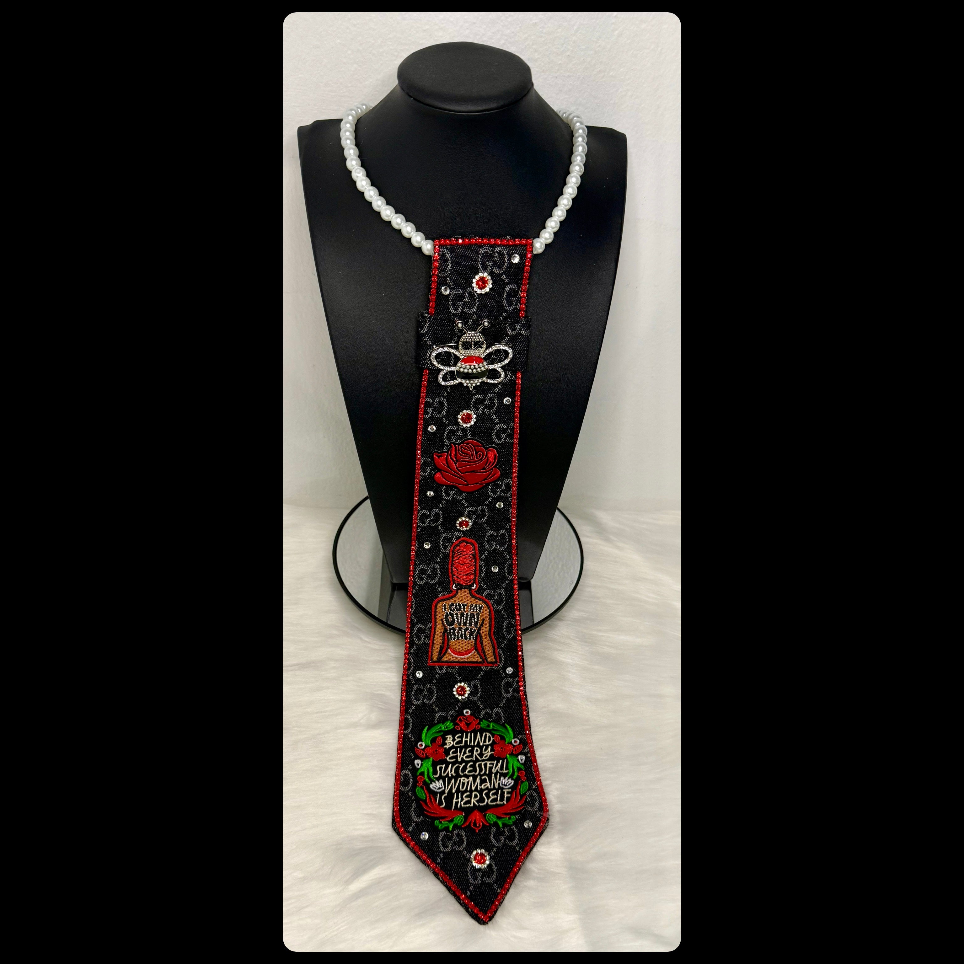 Black Denim Inspired GG Tie