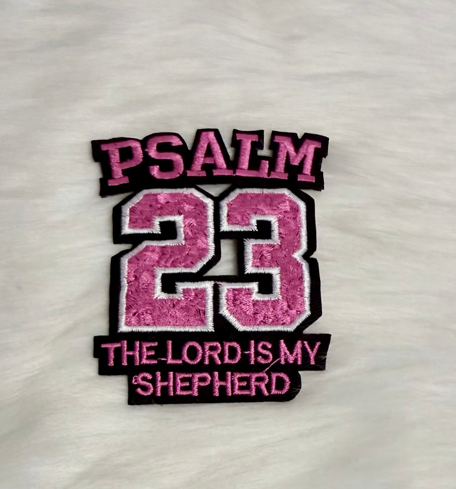 Psalm 23 Rose Pink Iron-On Patch