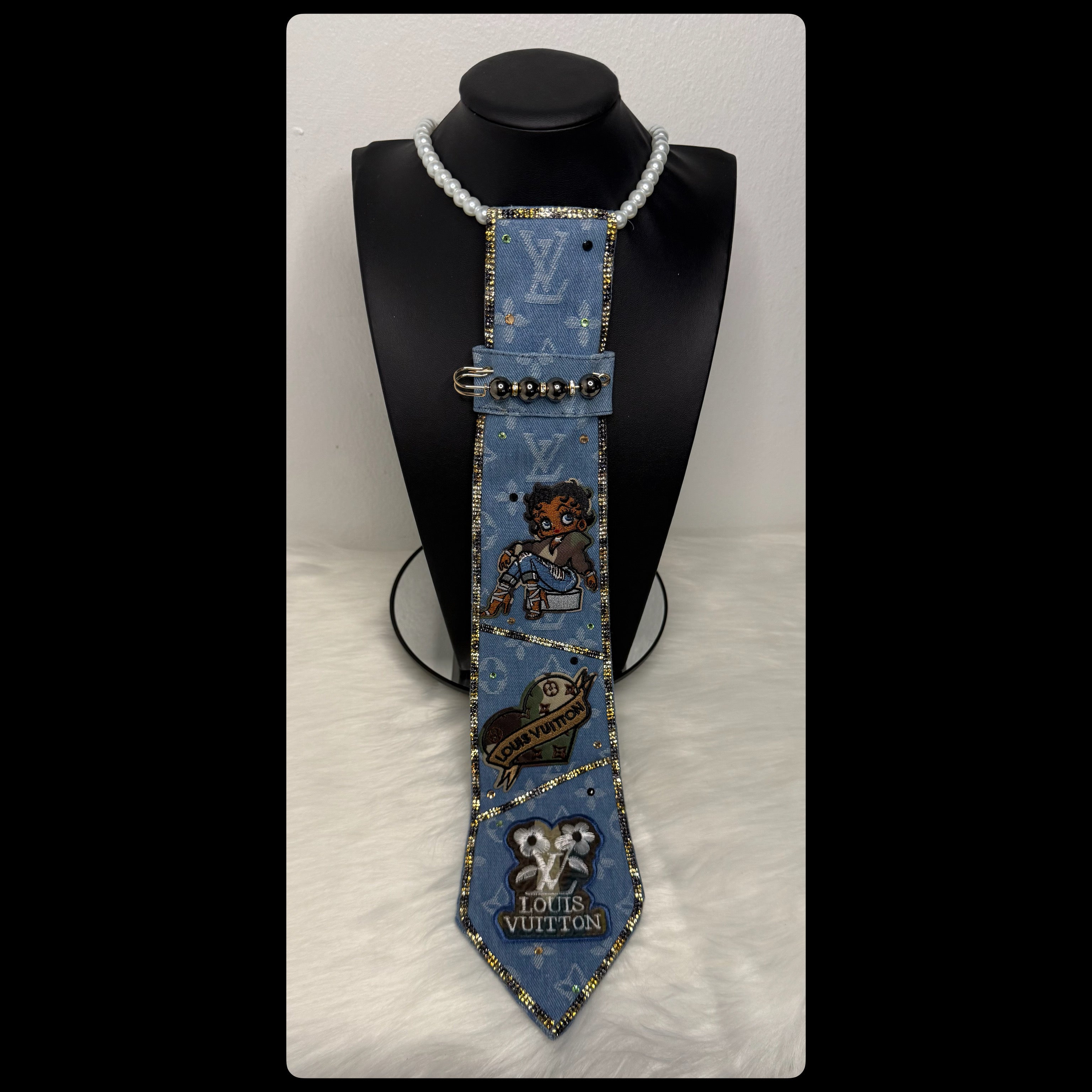 Light Denim Inspired LV Tie