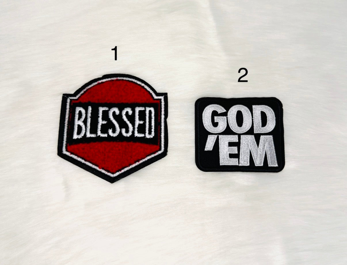 Blessed & God’Em Iron-On Patches