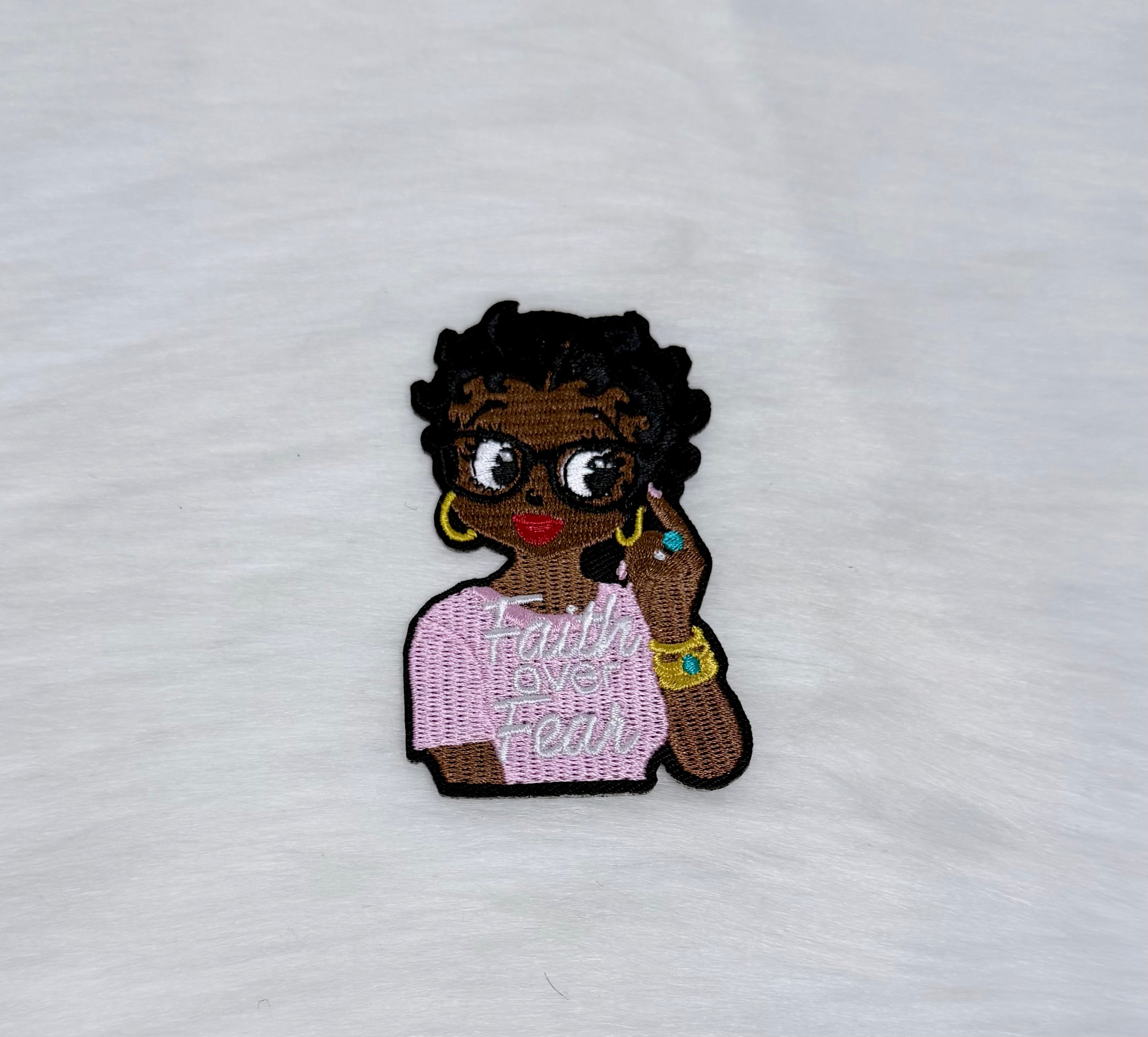 Faith Over Fear Betty Boop Iron-On Patch