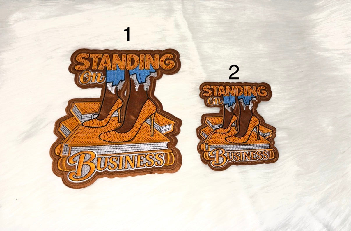 Standing On Business Orange Iron-On Big & Mid Size Patch