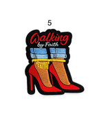 Walking by Faith Heels Iron-On Patches