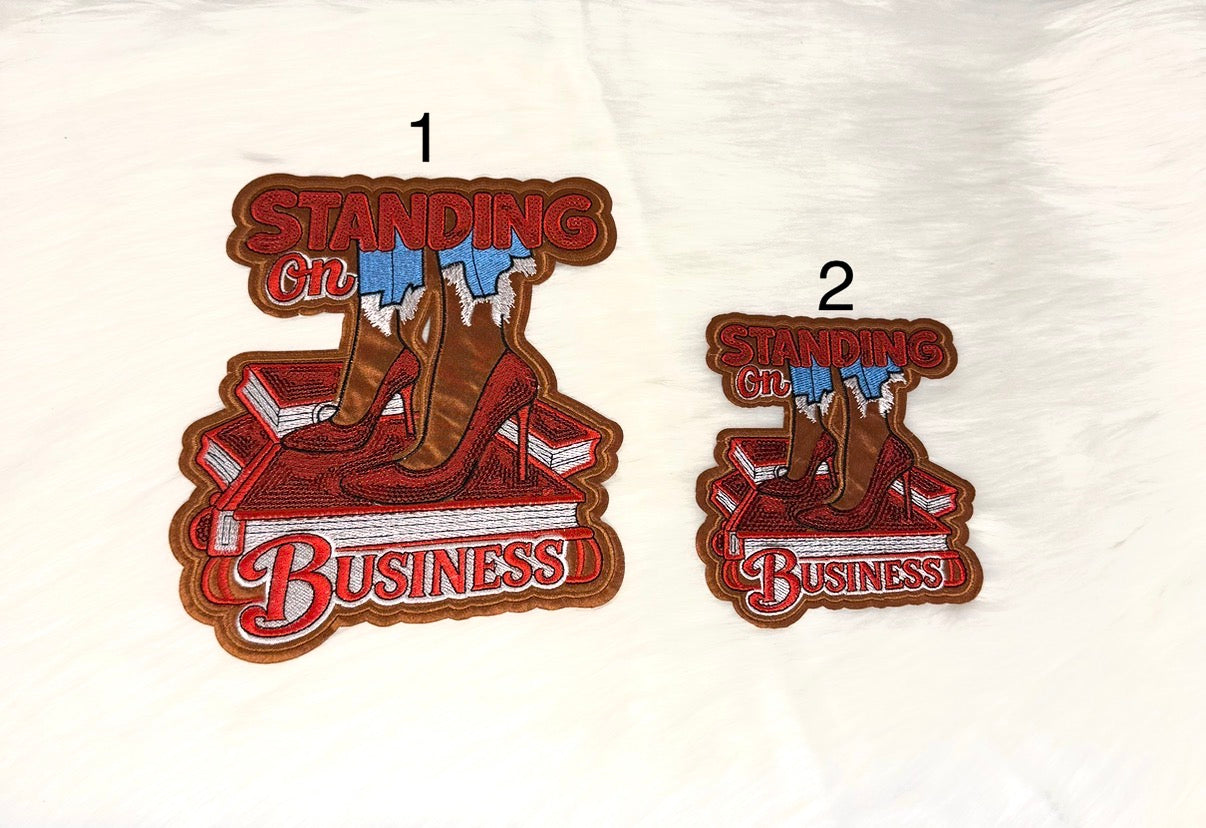 Standing On Business Red Iron-On Big & Mid Size Patch