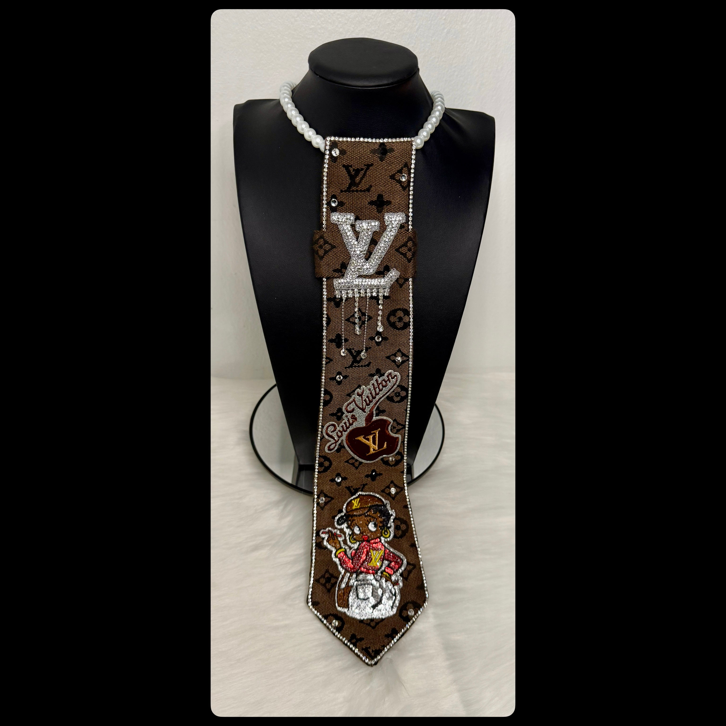 Brown Inspired LV Tie