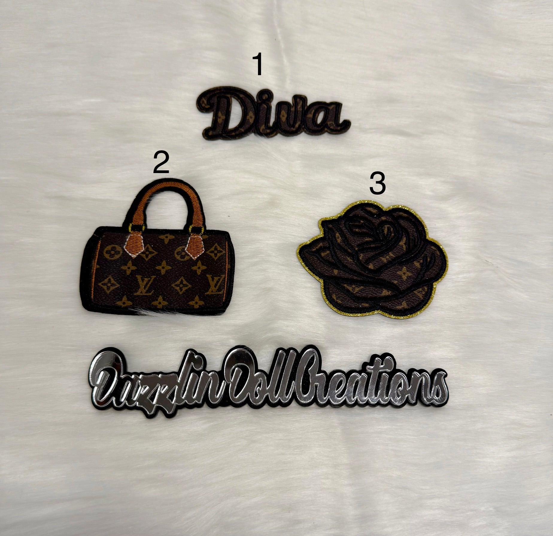 Inspired LV Leather Iron-On Patches