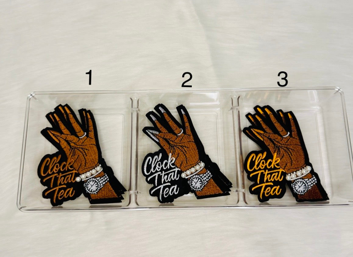 Clock That Tea Iron-On Patch