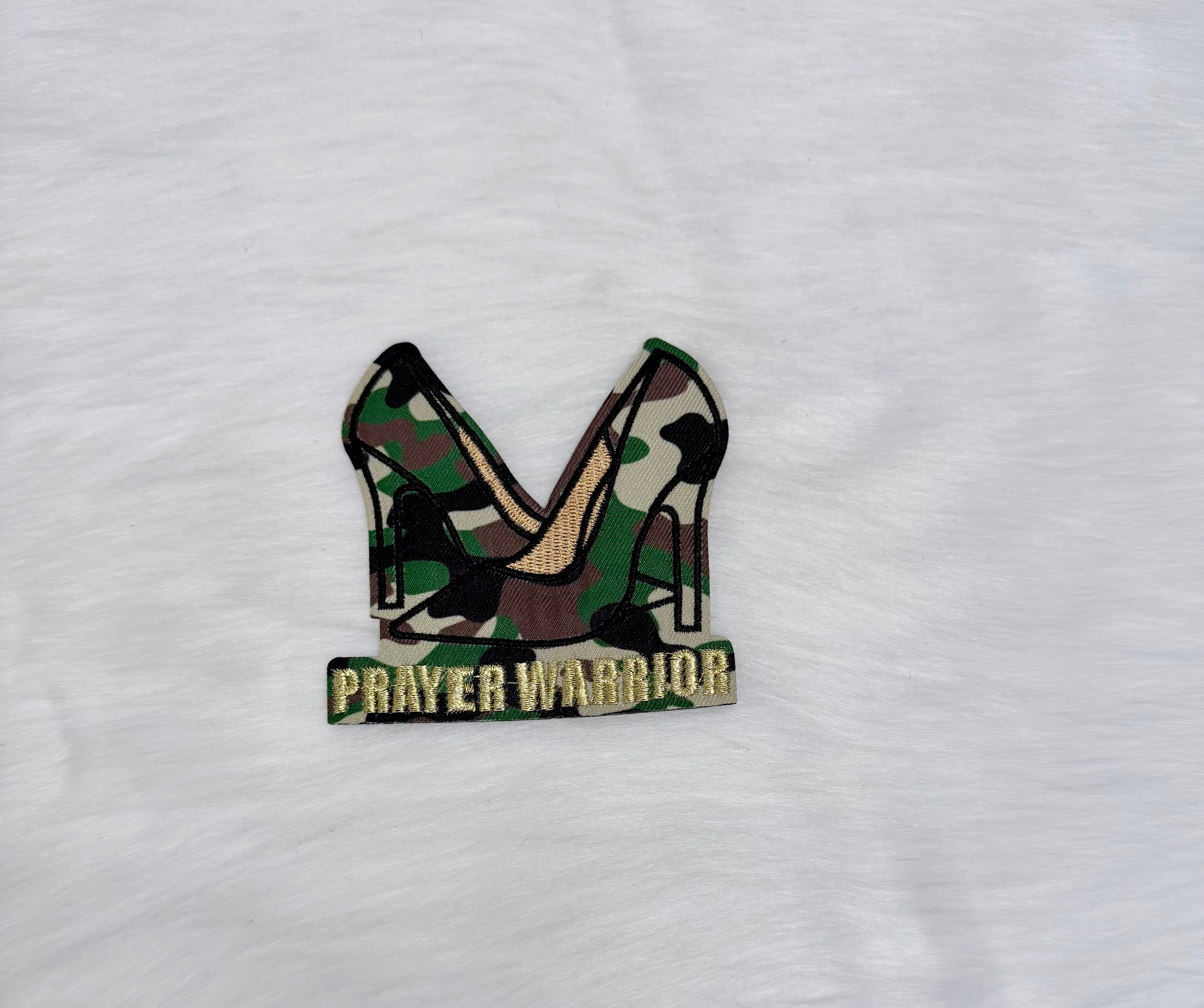 Prayer Warrior Heels Iron-On Small Patch