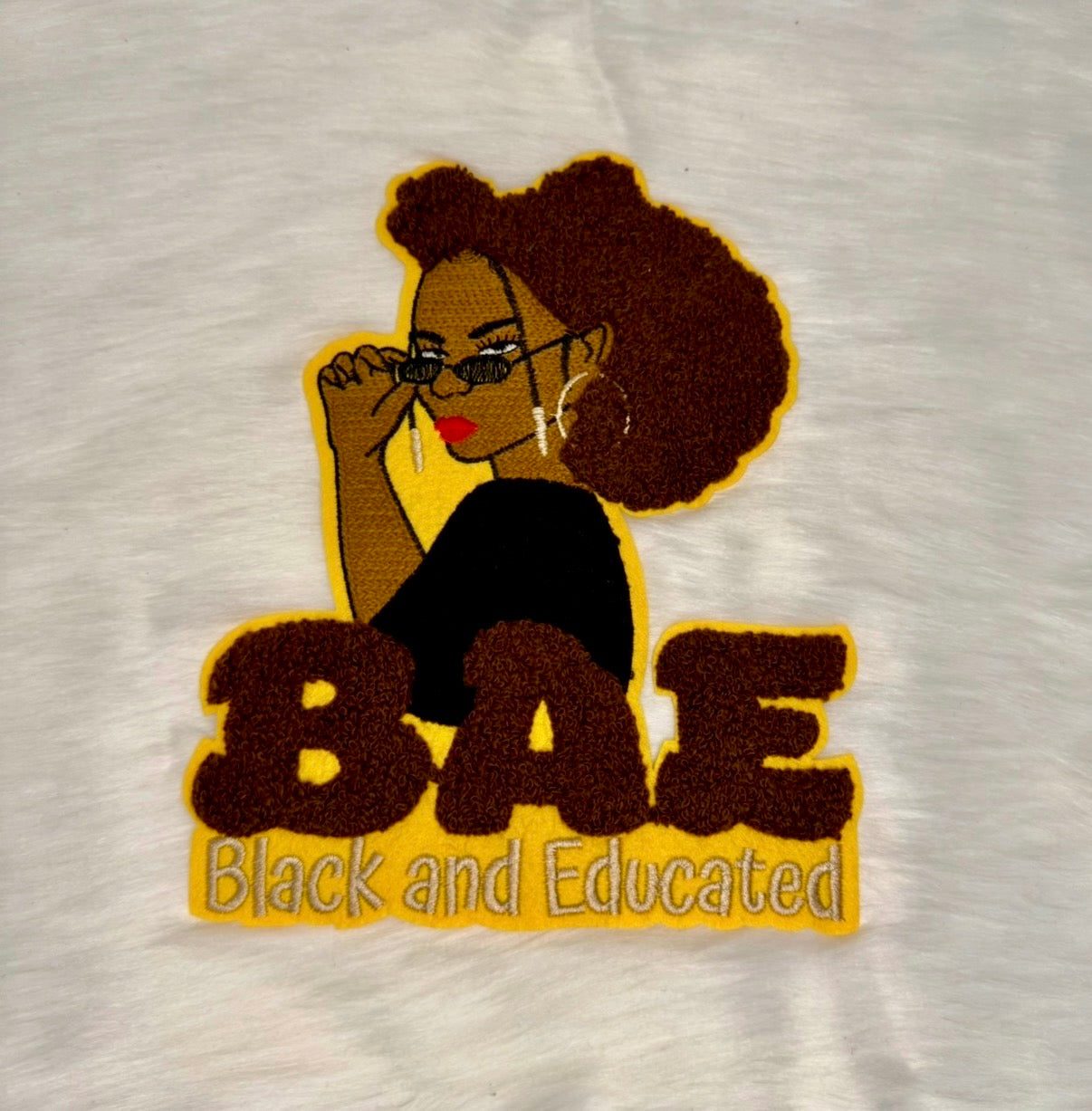 Black And Educated Iron-On Big Patch