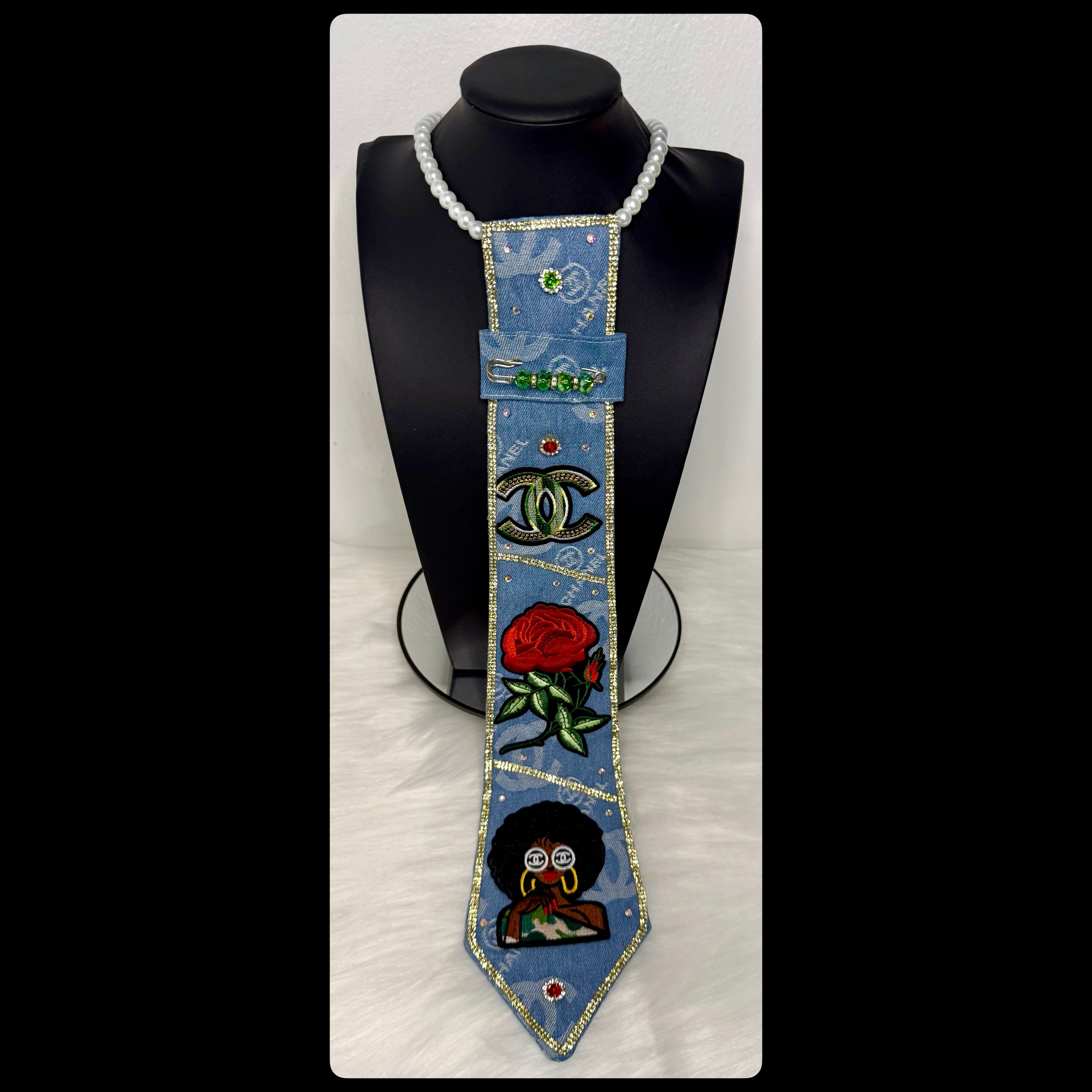 Light Denim Inspired CC Tie