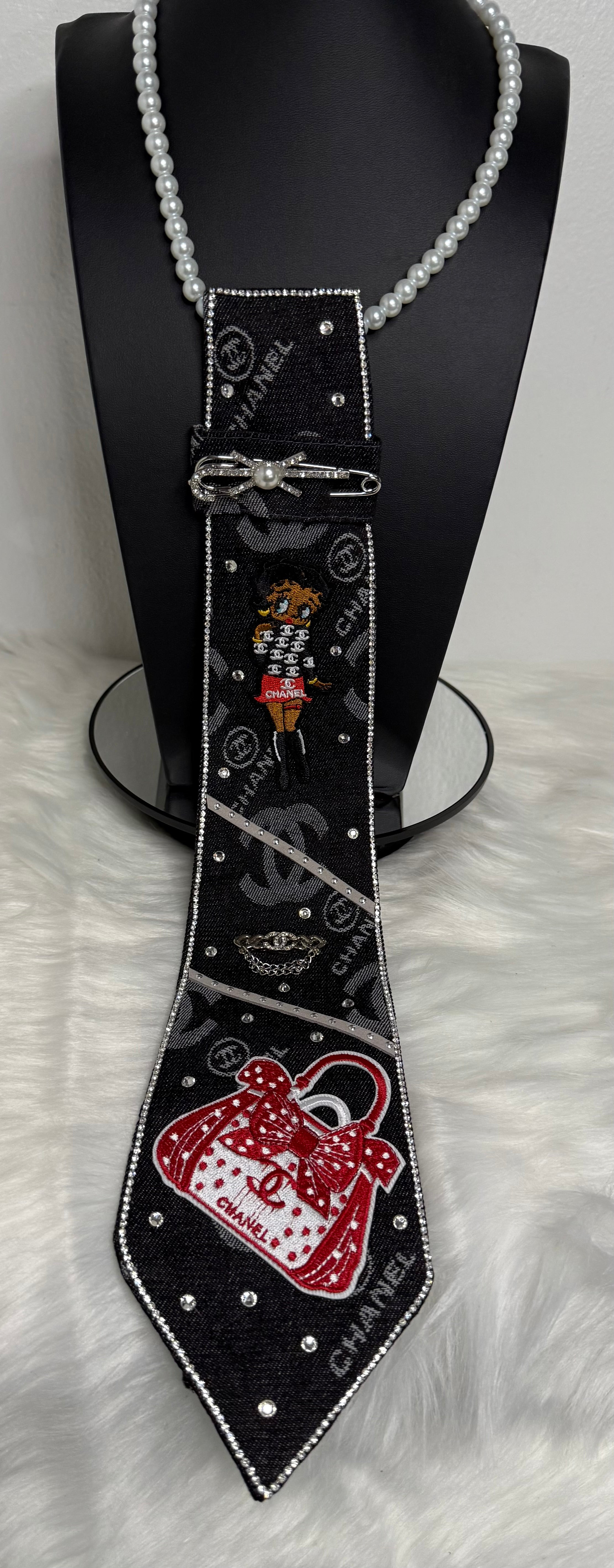 Black Denim Inspired CC Custom Tie