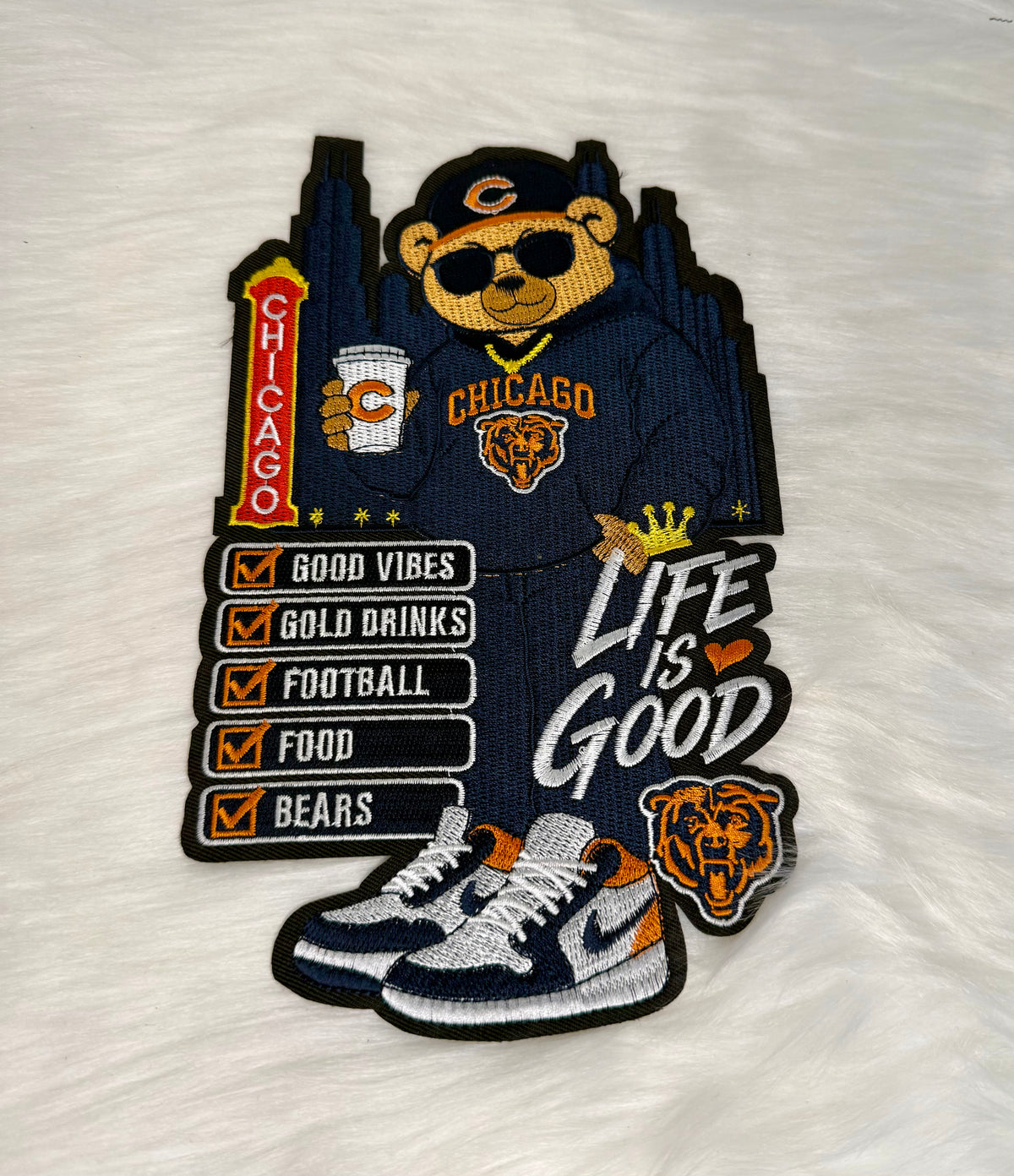 Chicago Football Big Iron-On Patches