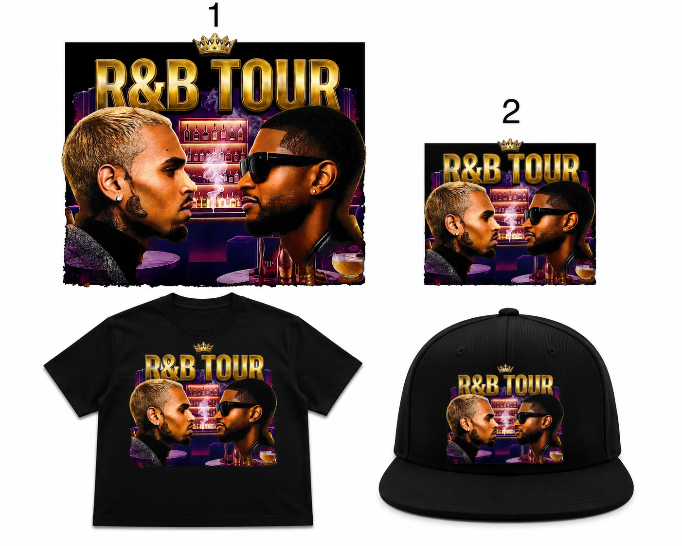 R&B Tour Full Color DTF Heat Transfer – Ready to Press (Transfer Only – Apparel Not Included)