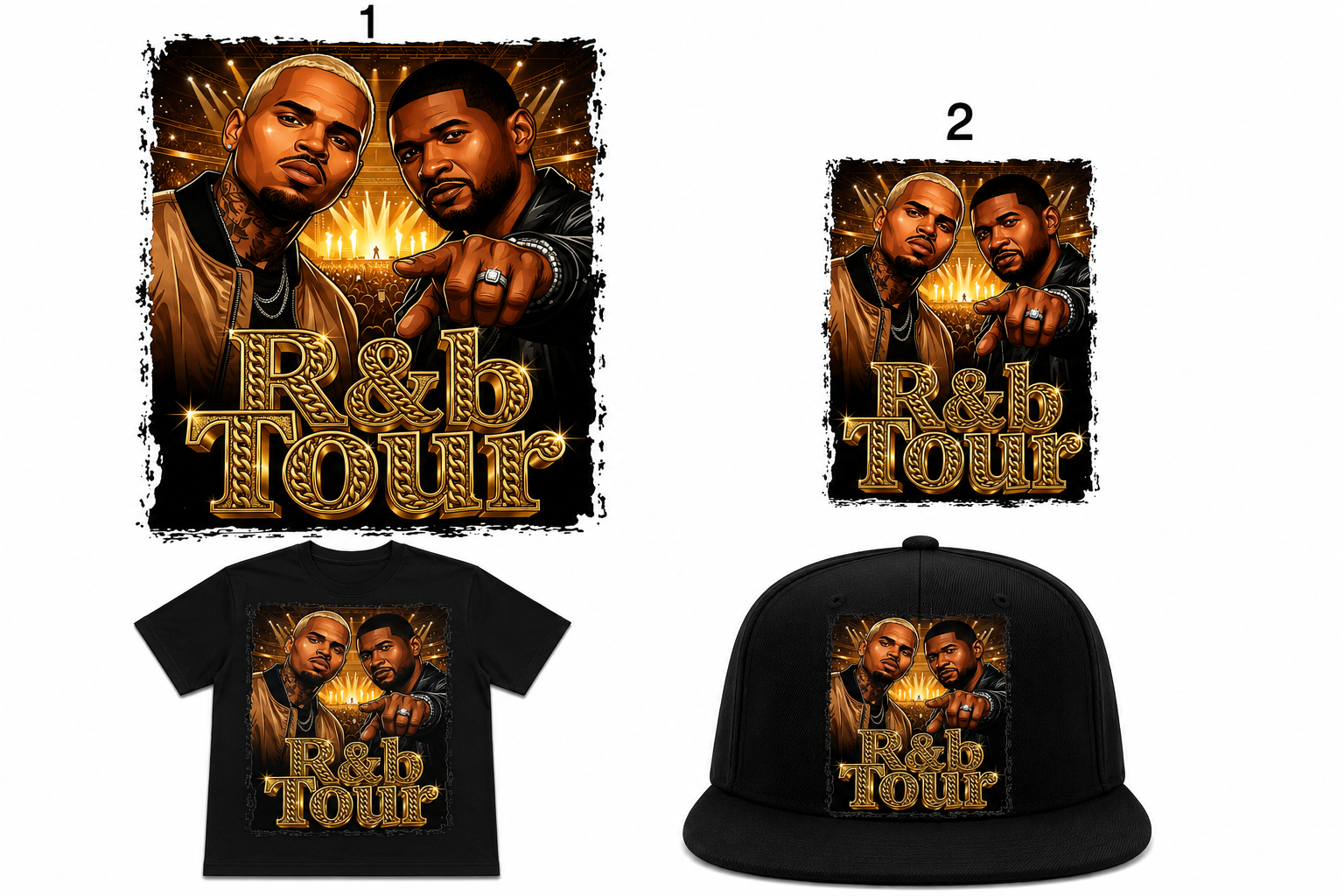 R&B Tour Full Color DTF Heat Transfer – Ready to Press (Transfer Only – Apparel Not Included)