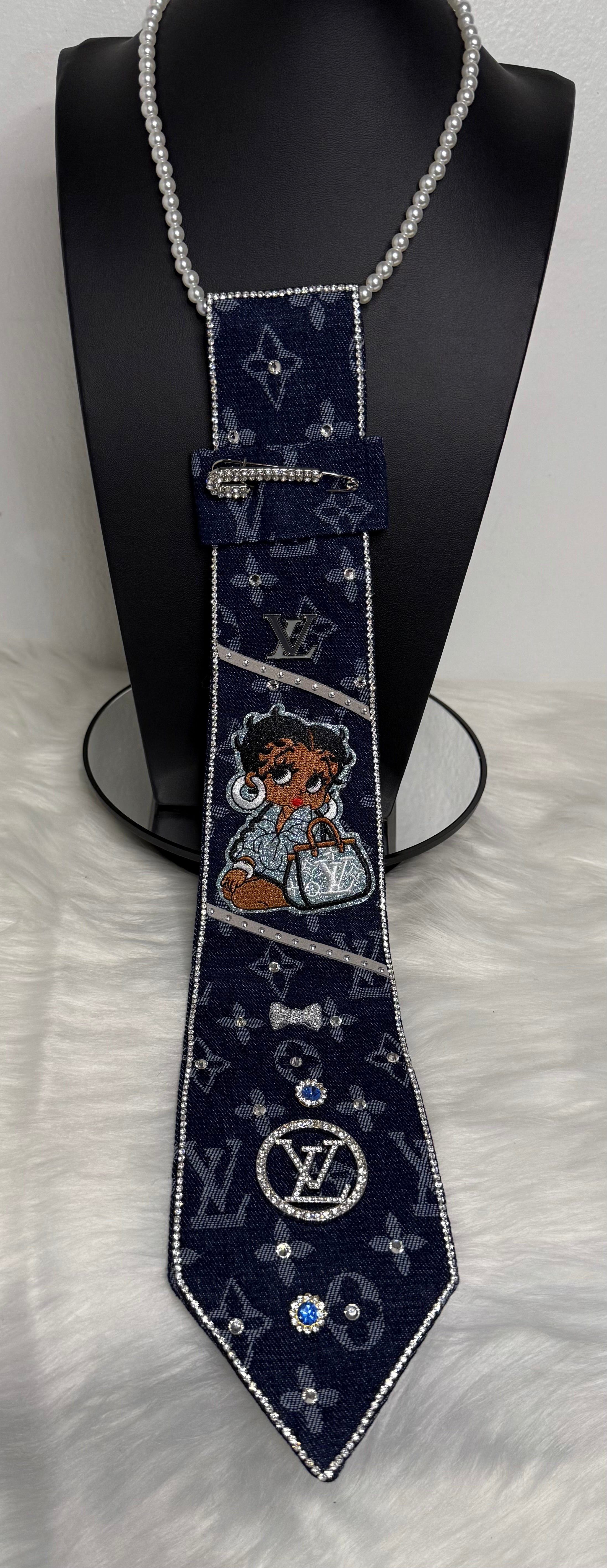 Blue Denim Inspired LV Tie