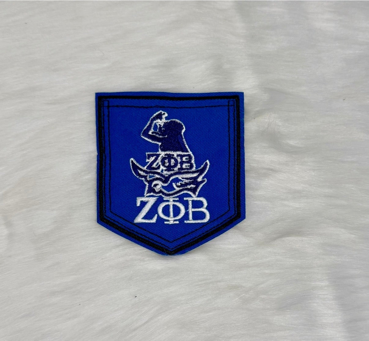 Sisterhood Blue & White Glam Iron-On Patches
