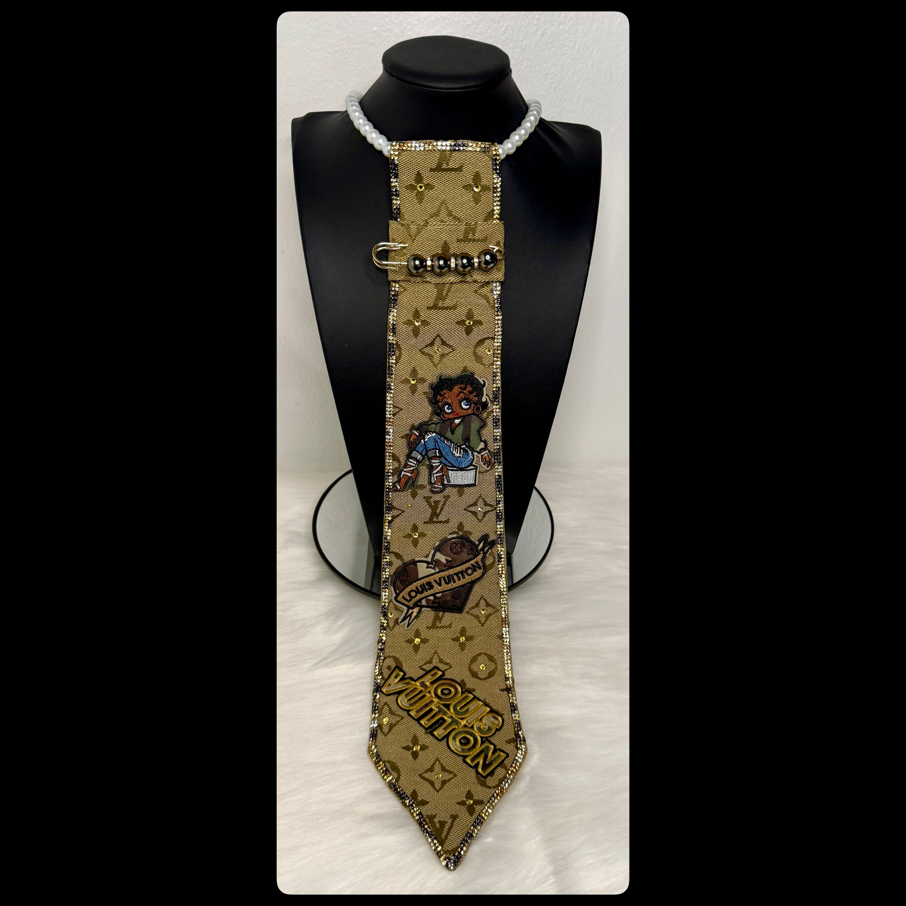 Tan Inspired LV Camo Tie