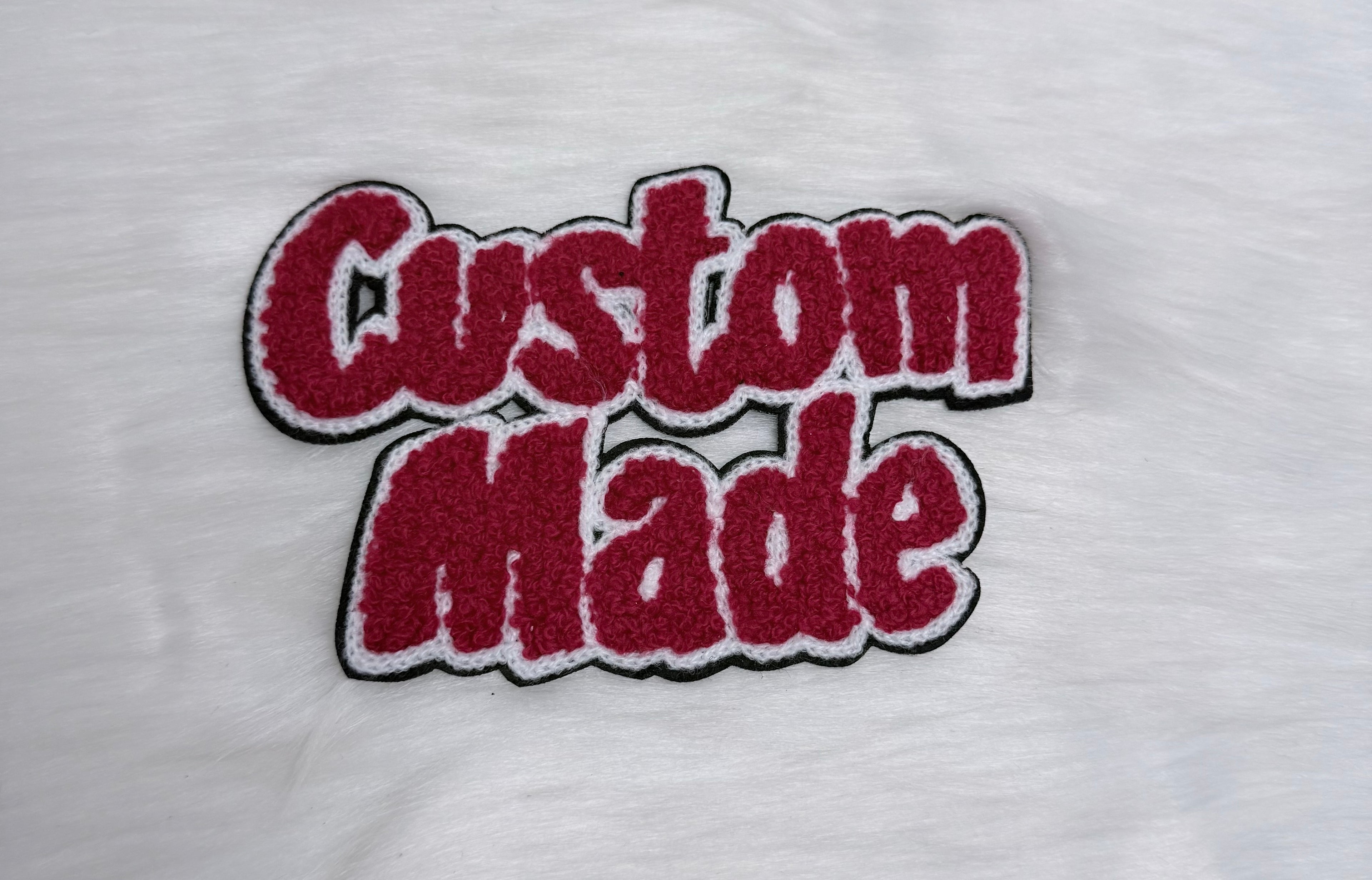 Red Custom Made Iron-On Mid Size Patch