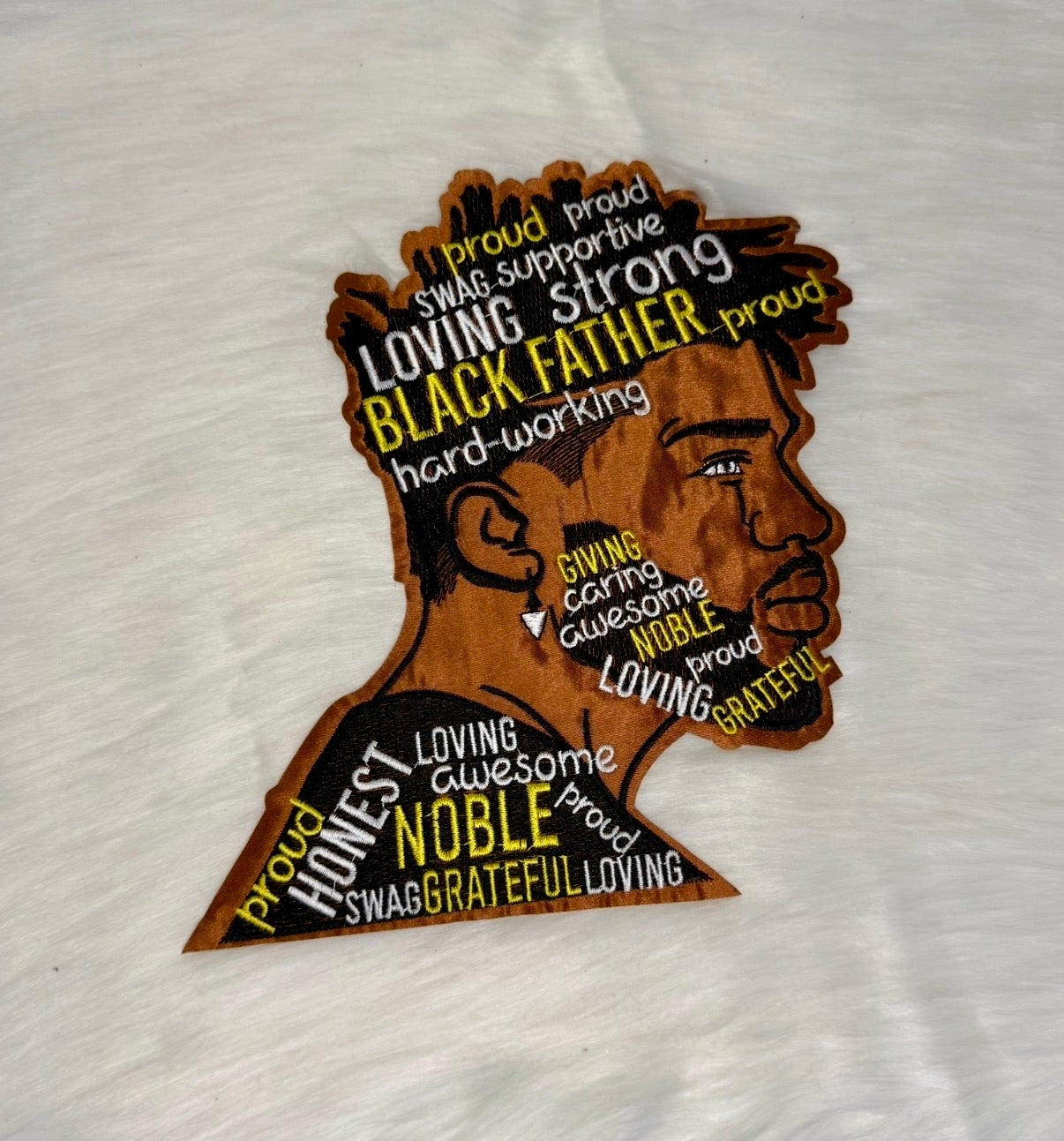 Loving Strong Black Father Iron-On Big Patch