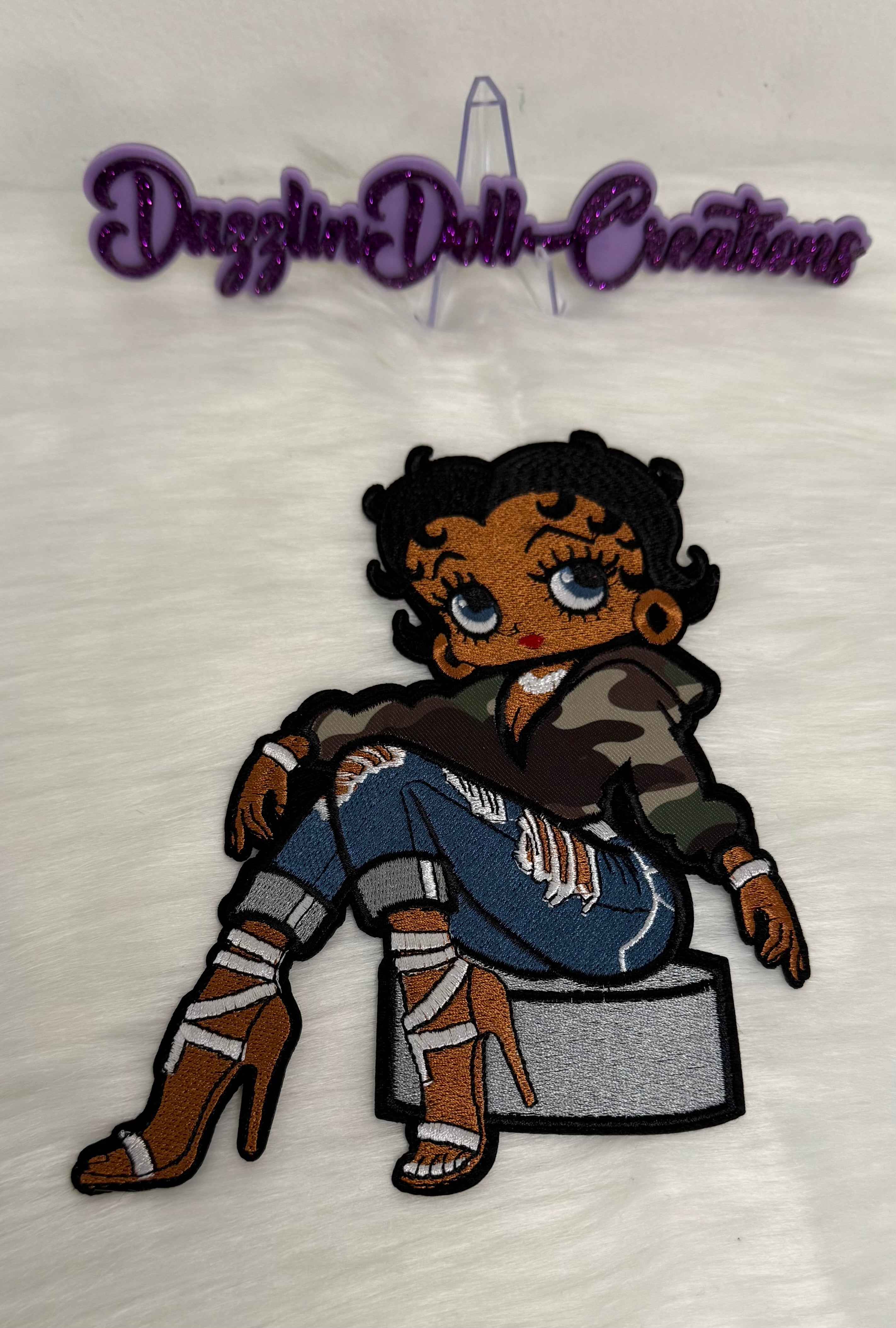 Camo Betty Boo Big Patch