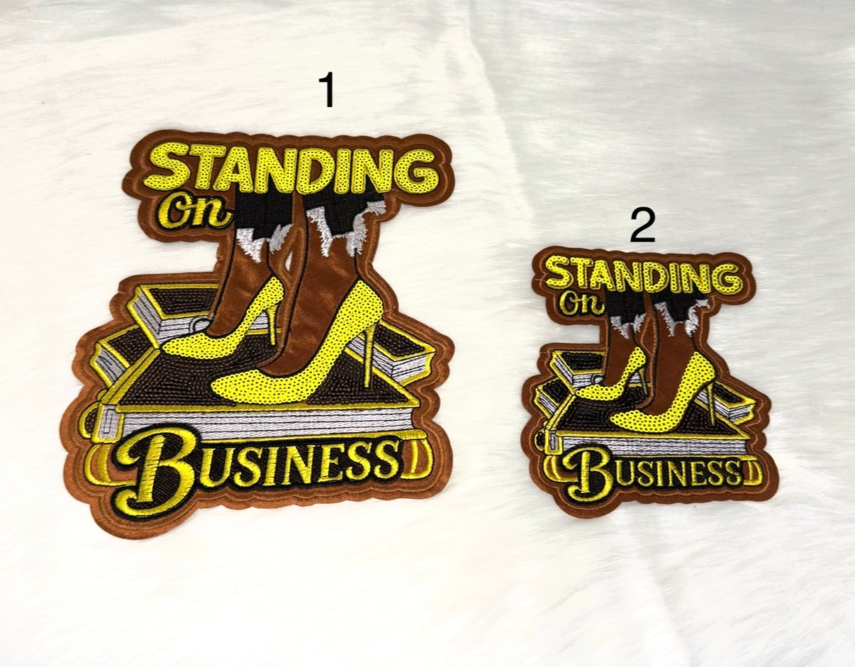 Standing On Business Yellow Iron-On Big & Mid Patch