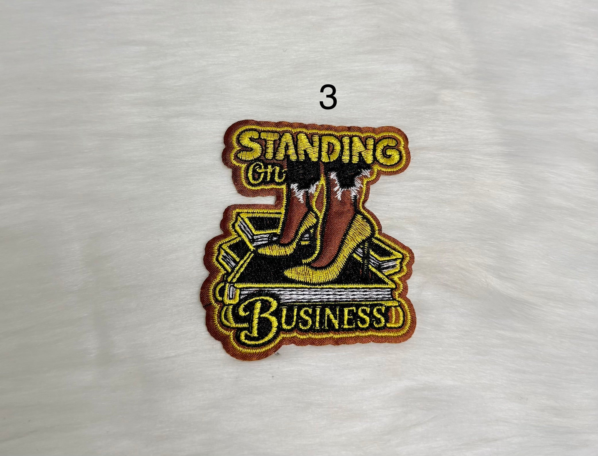 Standing on Business Iron-On Small Patches