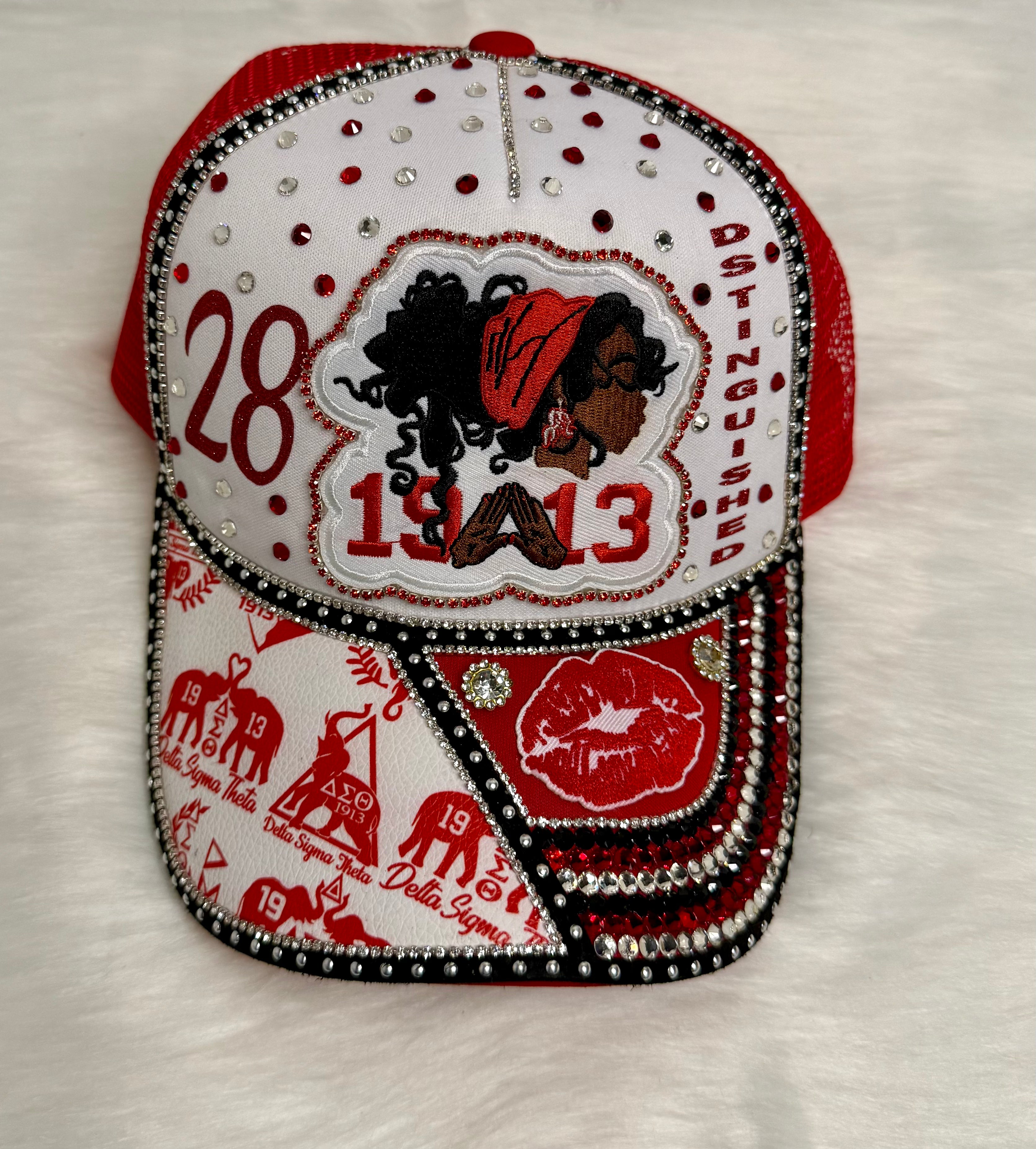 Bling Custom Red & White Trucker Hat