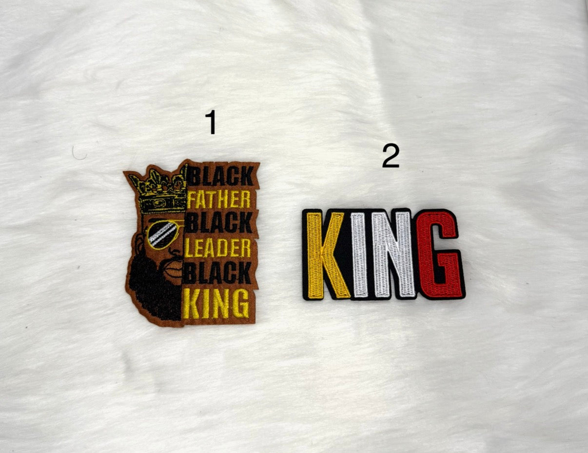 Black King Iron-On Patches