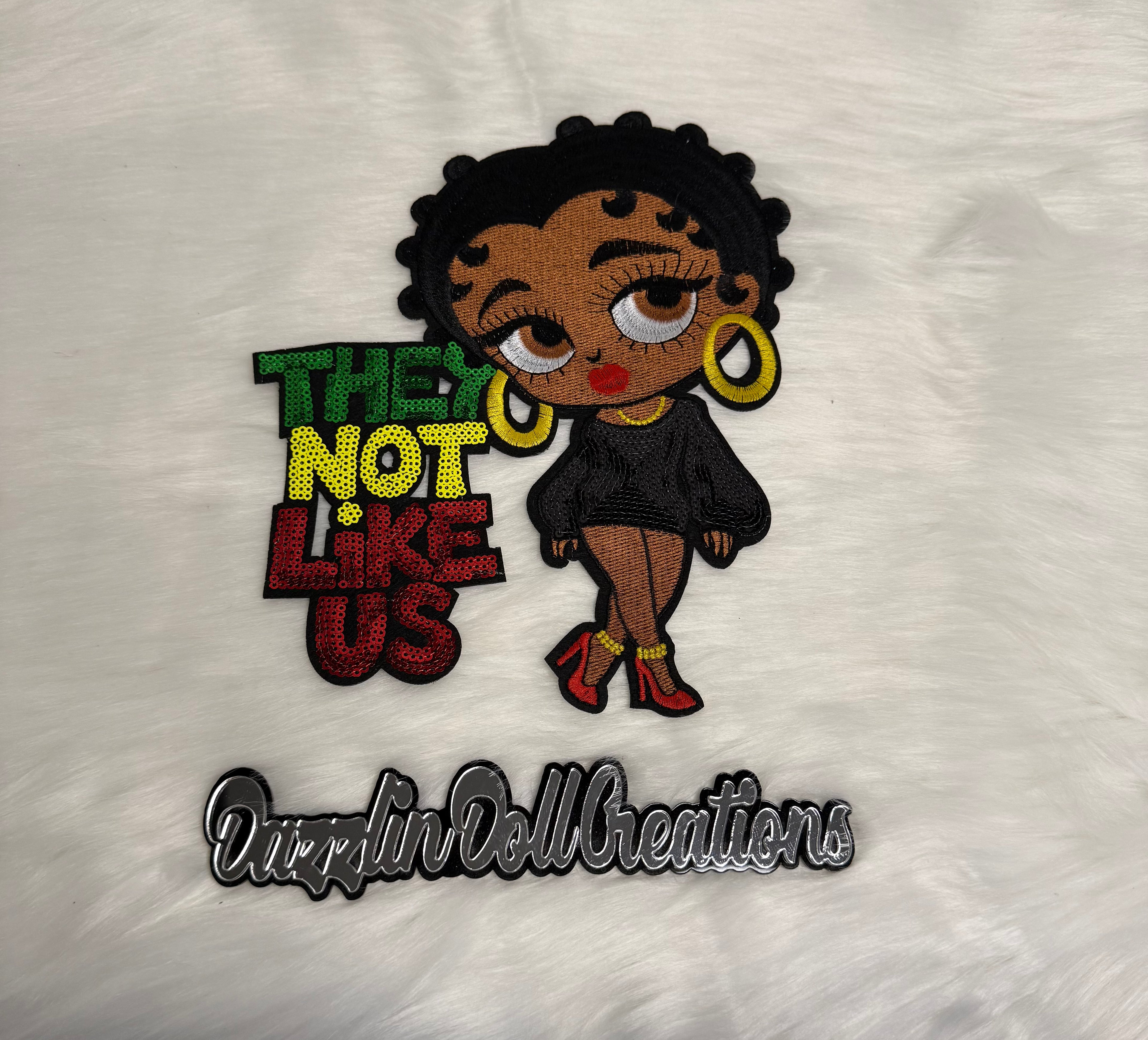 They Not Like Us Betty Boop Iron-On Big Patch