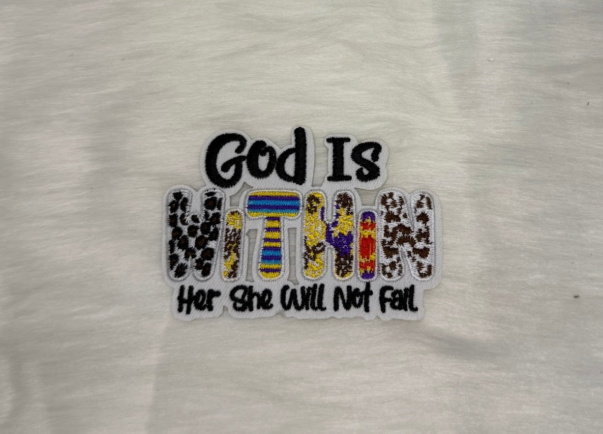 God Is Within Iron-On Patch