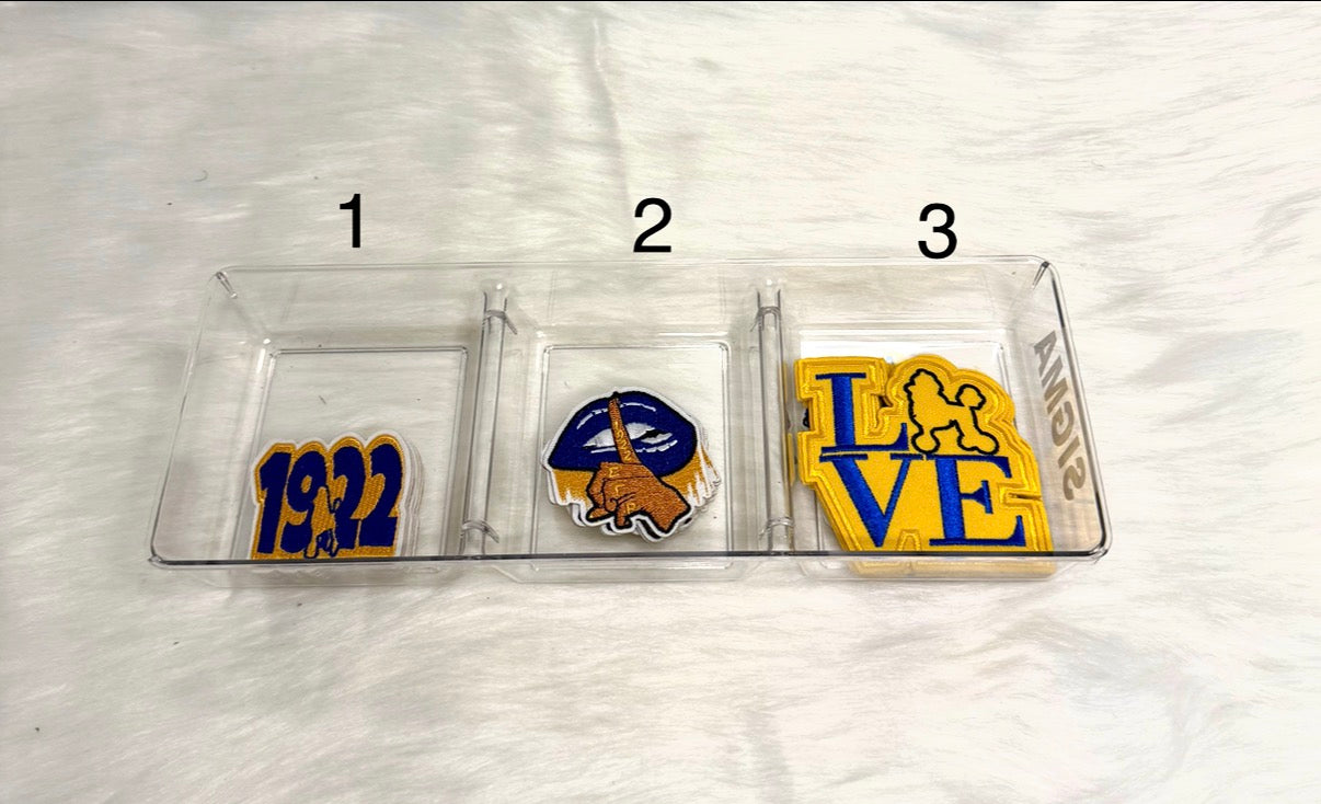 Sisterhood Blue & Gold Glam Iron-On Patches