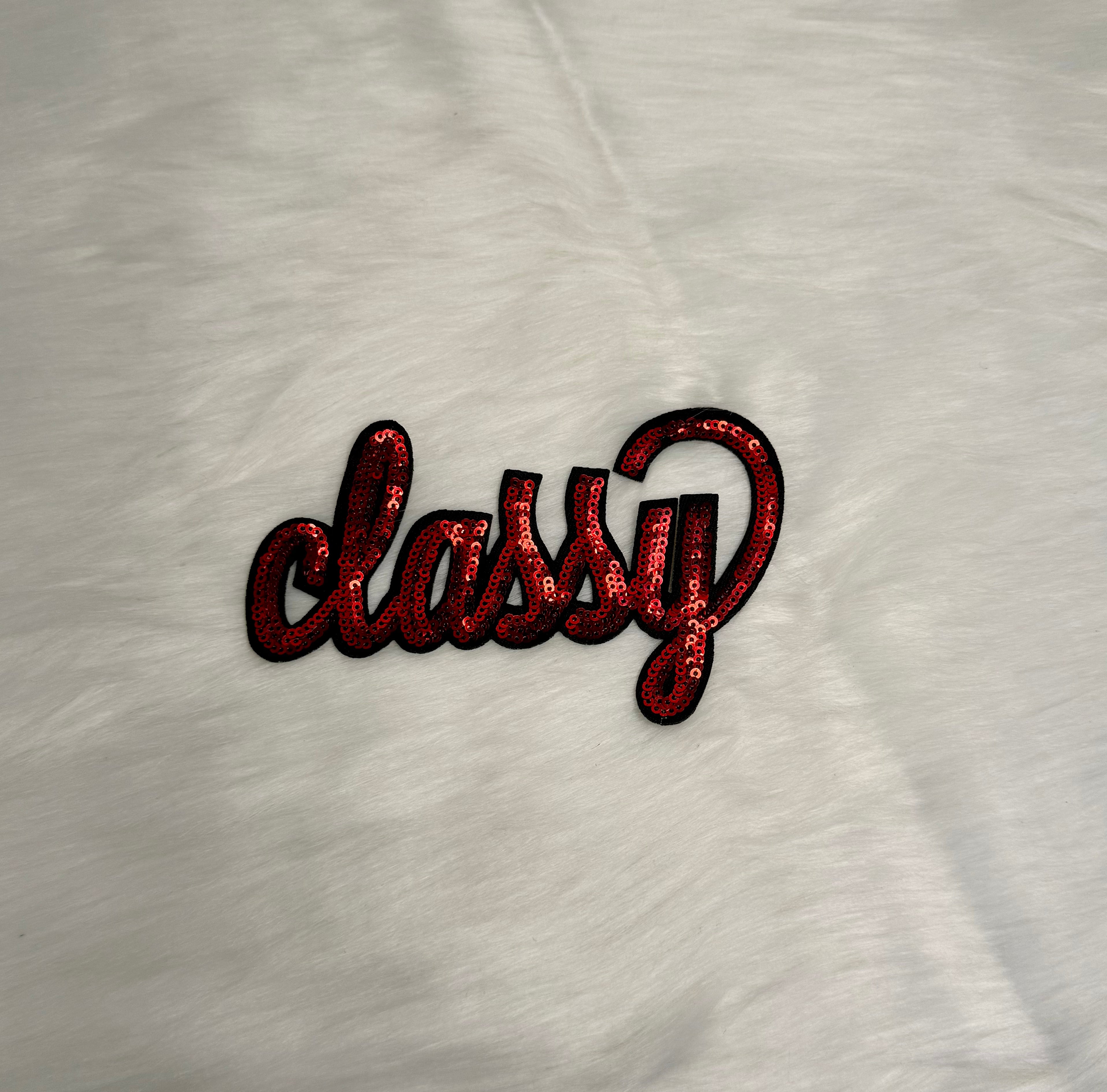 The Word Classy Sequins Patch