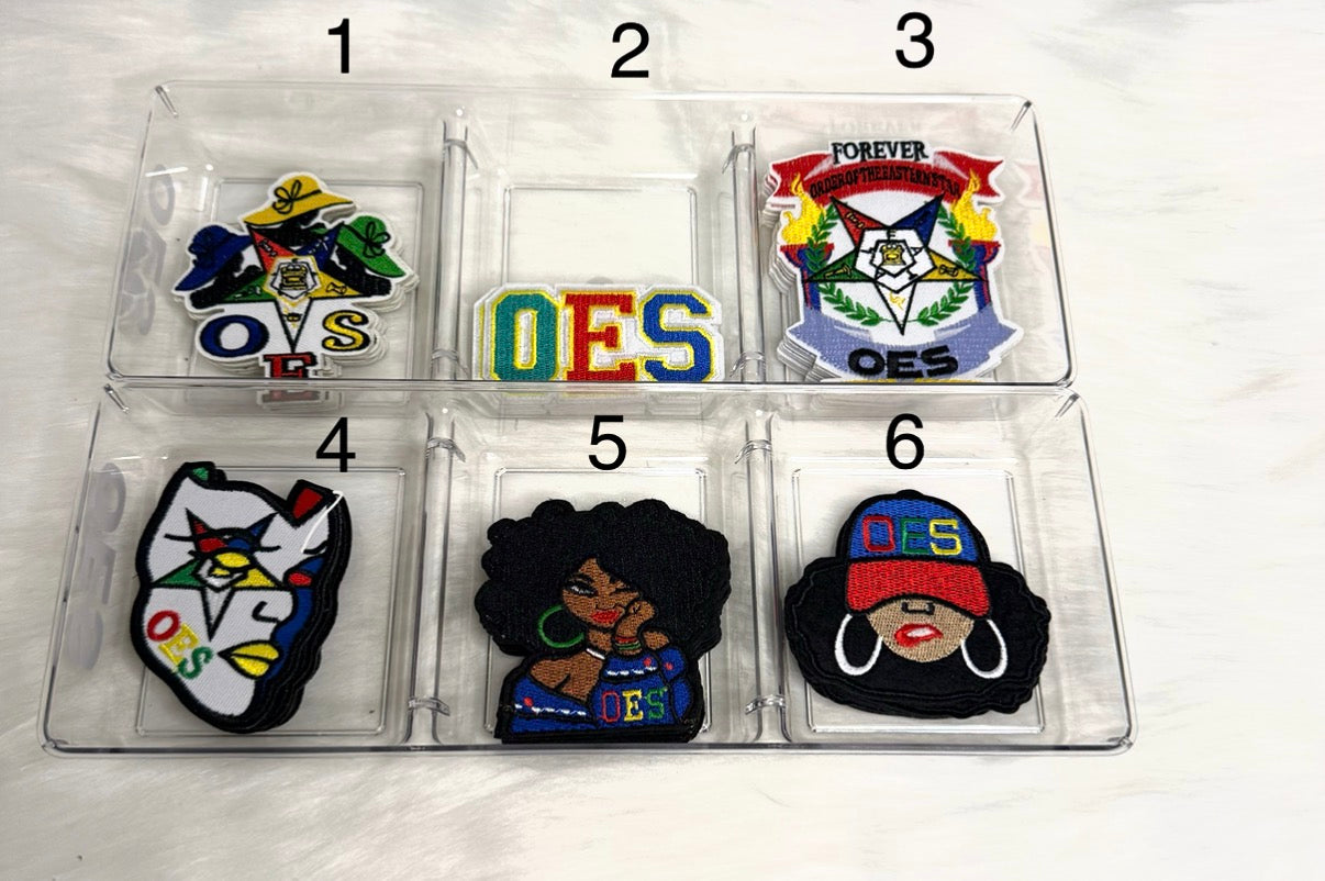 Sisterhood Glam Blue, Yellow, White, Green & Red Iron-On Patches