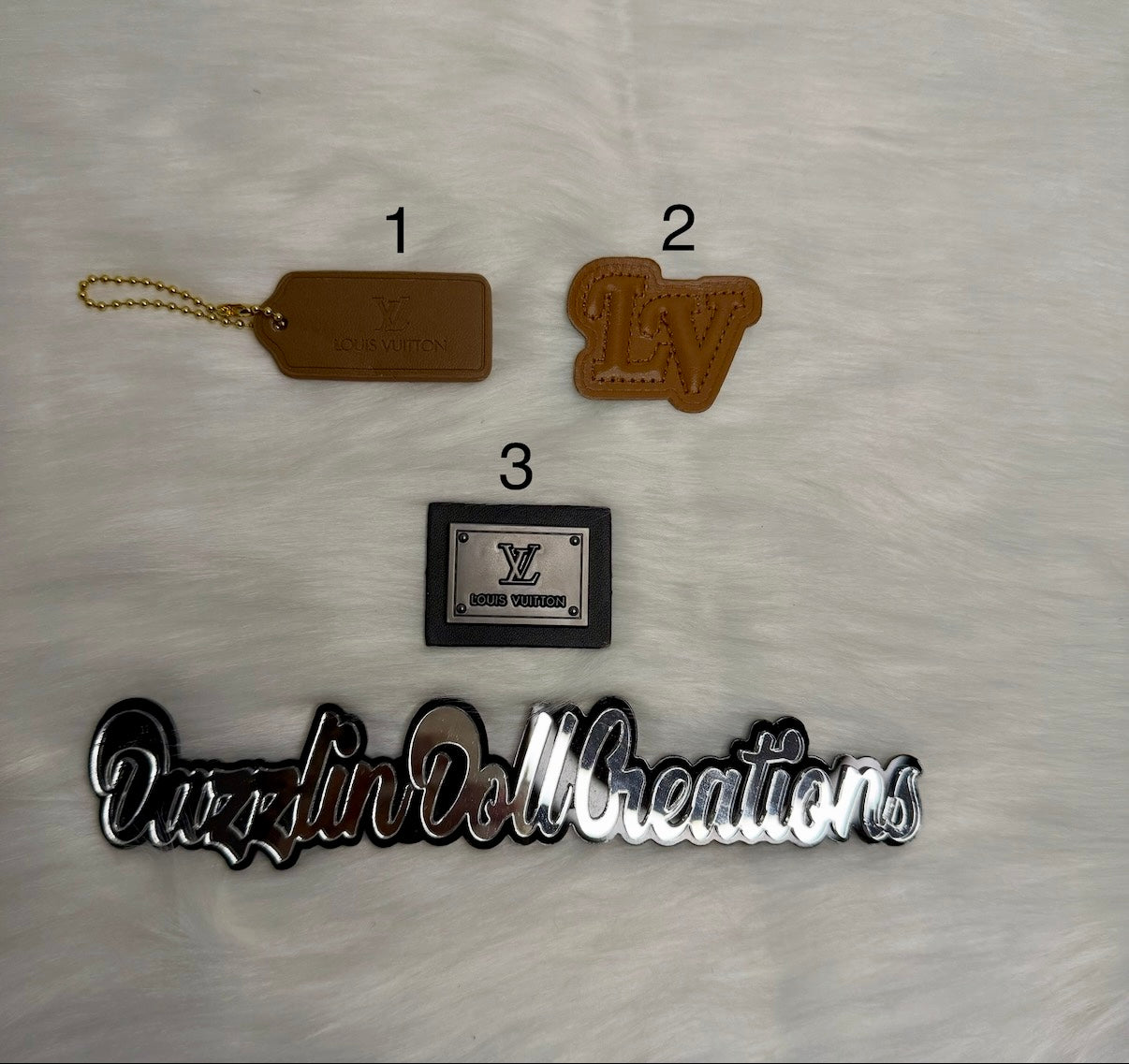 Inspired LV Leather/Metal Non Iron-On Tags