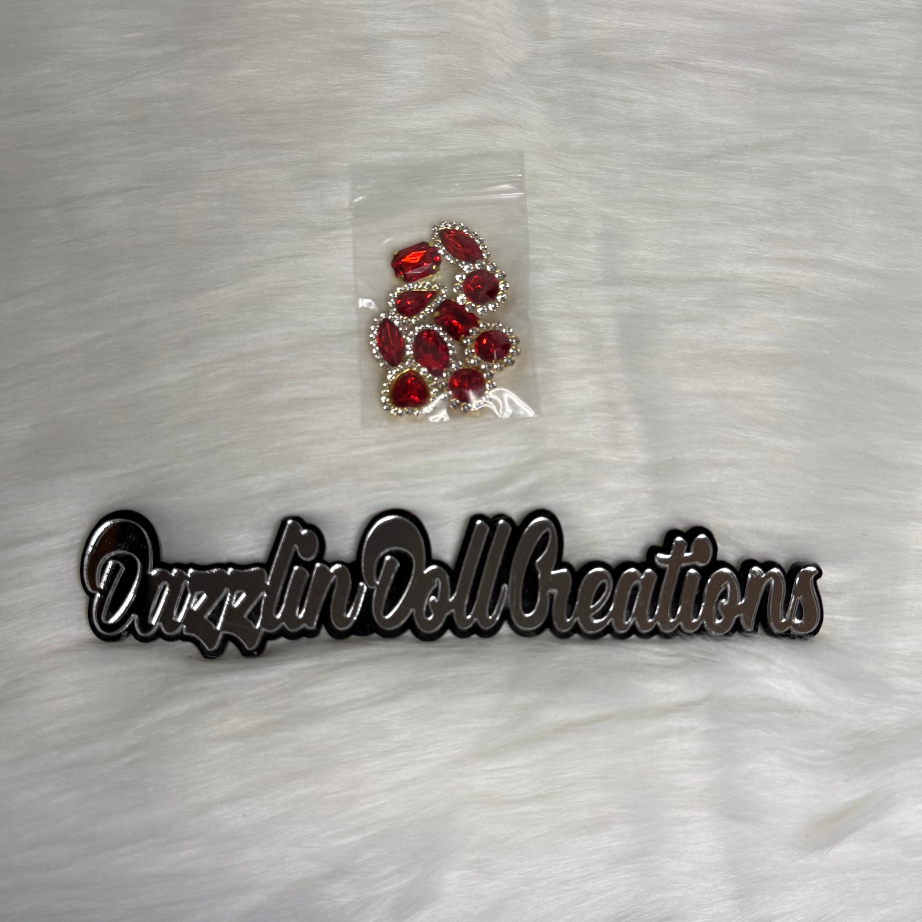 Red Plastic Gemstones in Assorted Shapes (10-Pack)