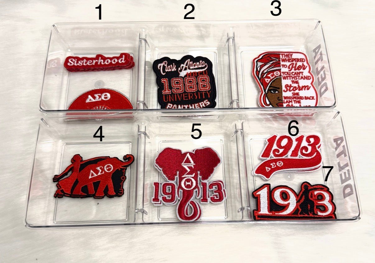 Sisterhood Red & White Glam Iron-On Patches