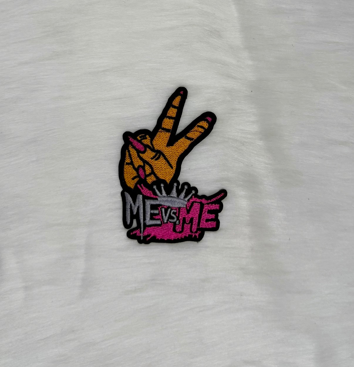 Me vs Me Hand Iron-On Patch