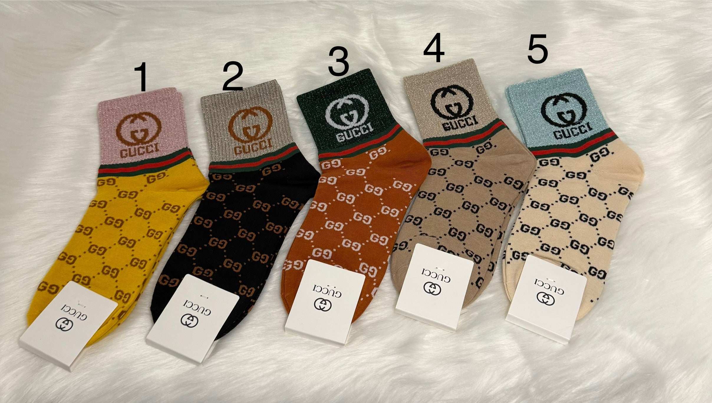 Inspired GG Ankle Glitter Socks