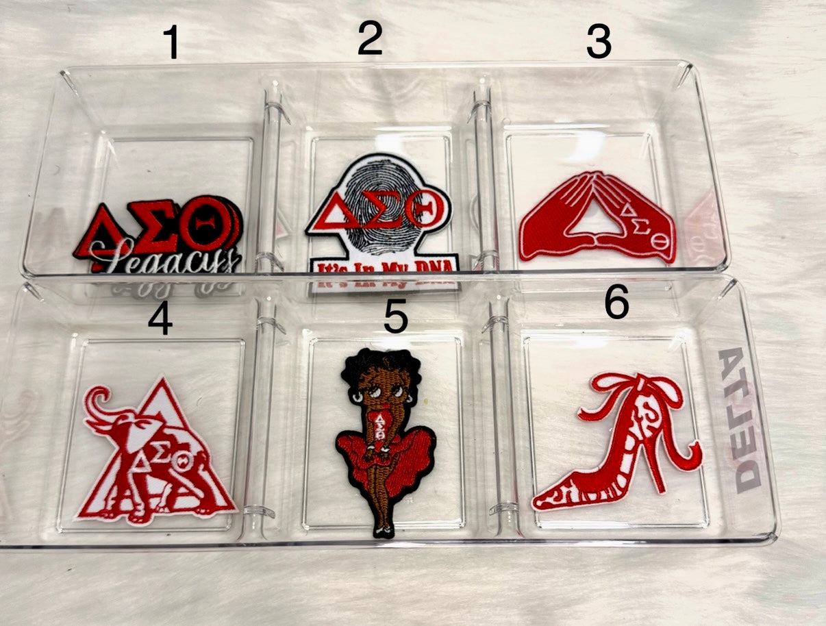 Sisterhood Red & White Glam Iron-On Patches