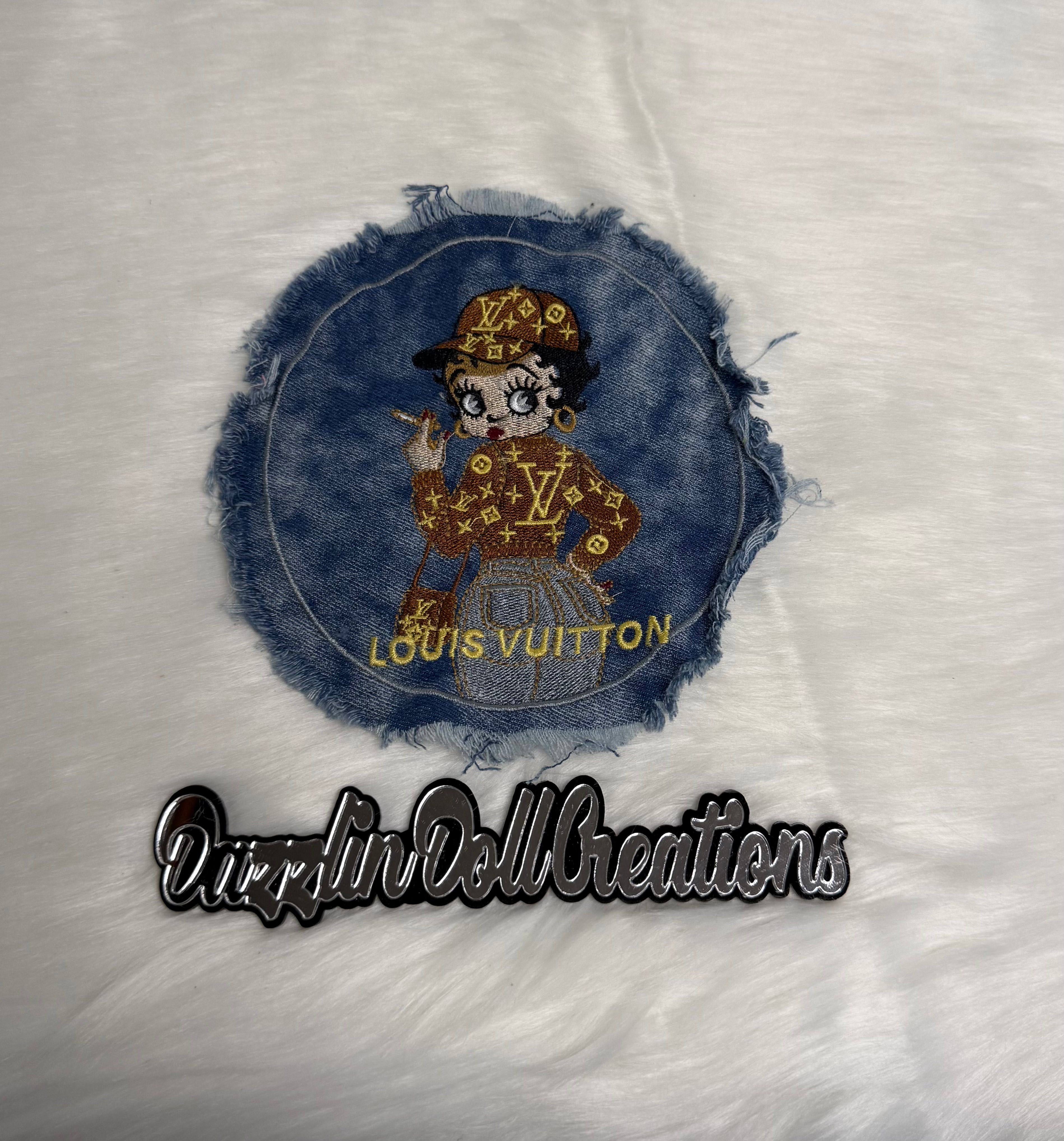 Inspired LV Betty Boop Denim Non-Iron On Big Patch