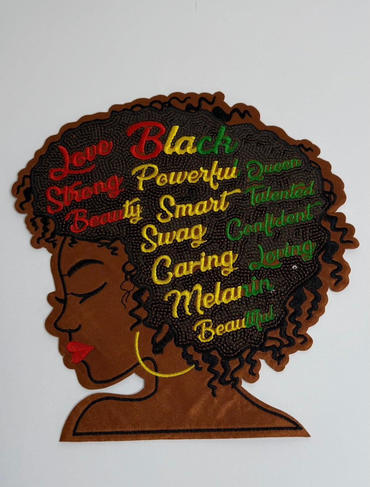 Love, Strong, Beauty Lady Iron-On Big Patch
