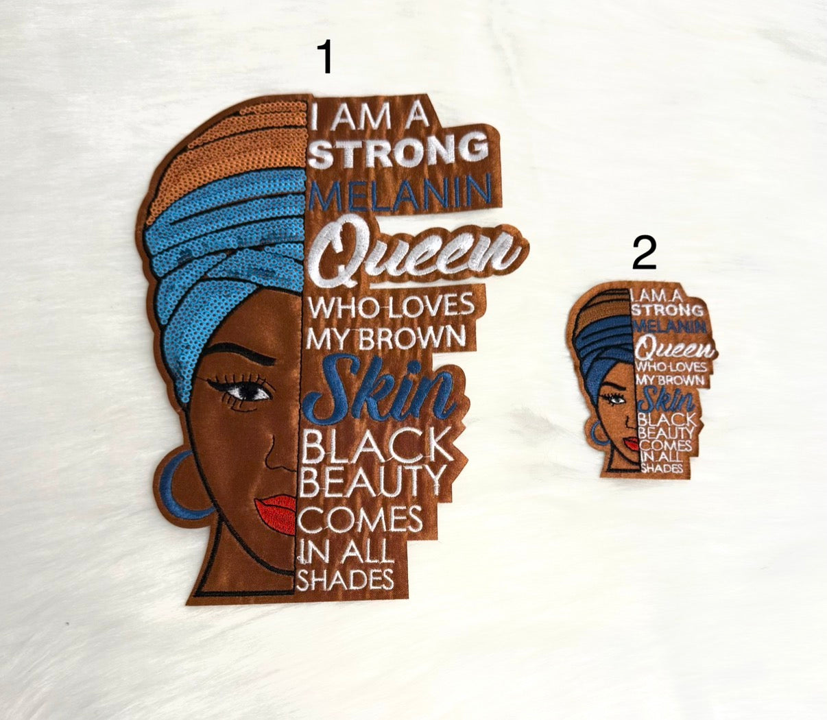 Melanin Queen Iron-On Big & Small Patch