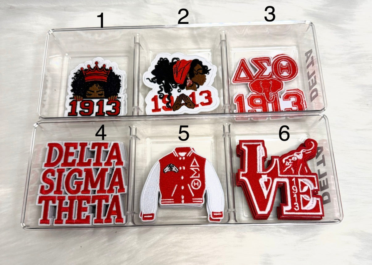 Sisterhood Red & White Glam Iron-On Patches