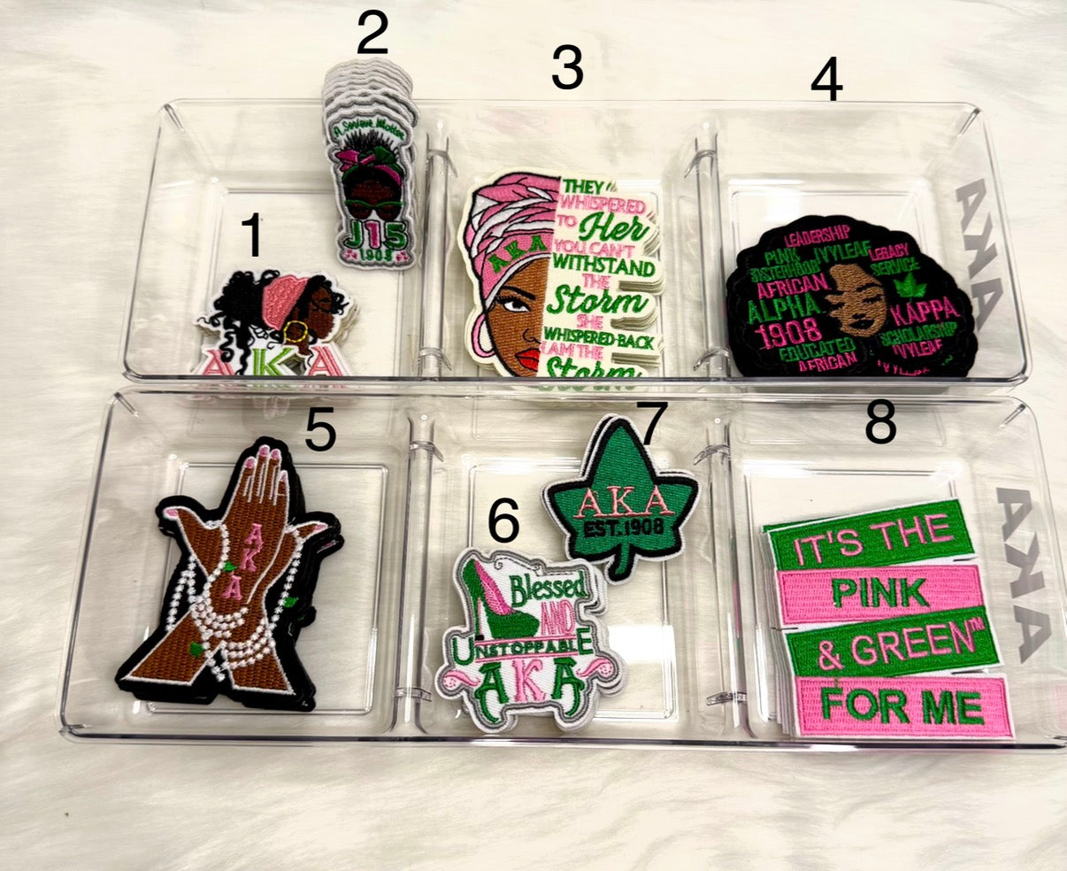 Sisterhood Pink & Green Glam Iron-On Patches