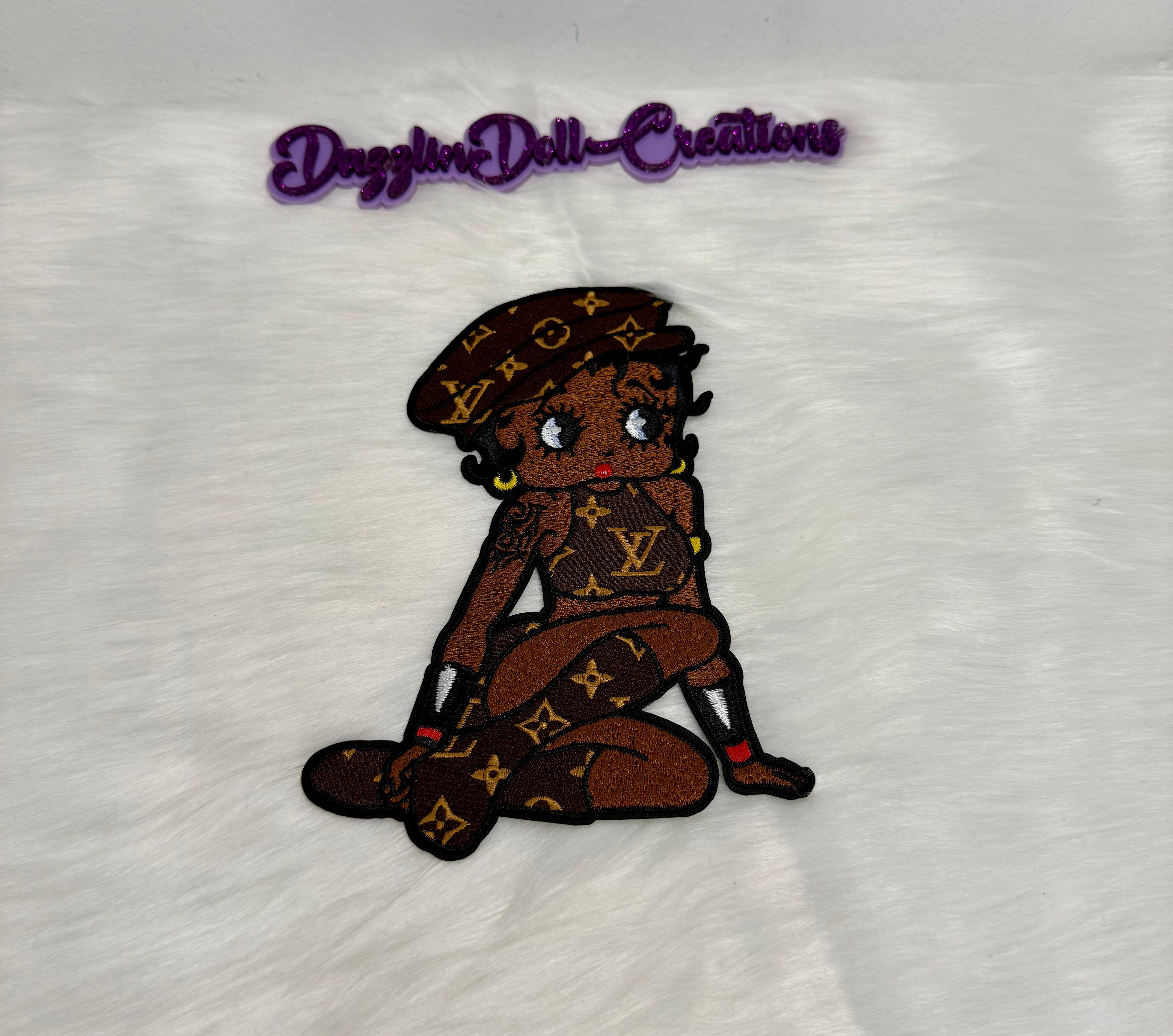 Inspired Brown LV Betty Boop Big Patch