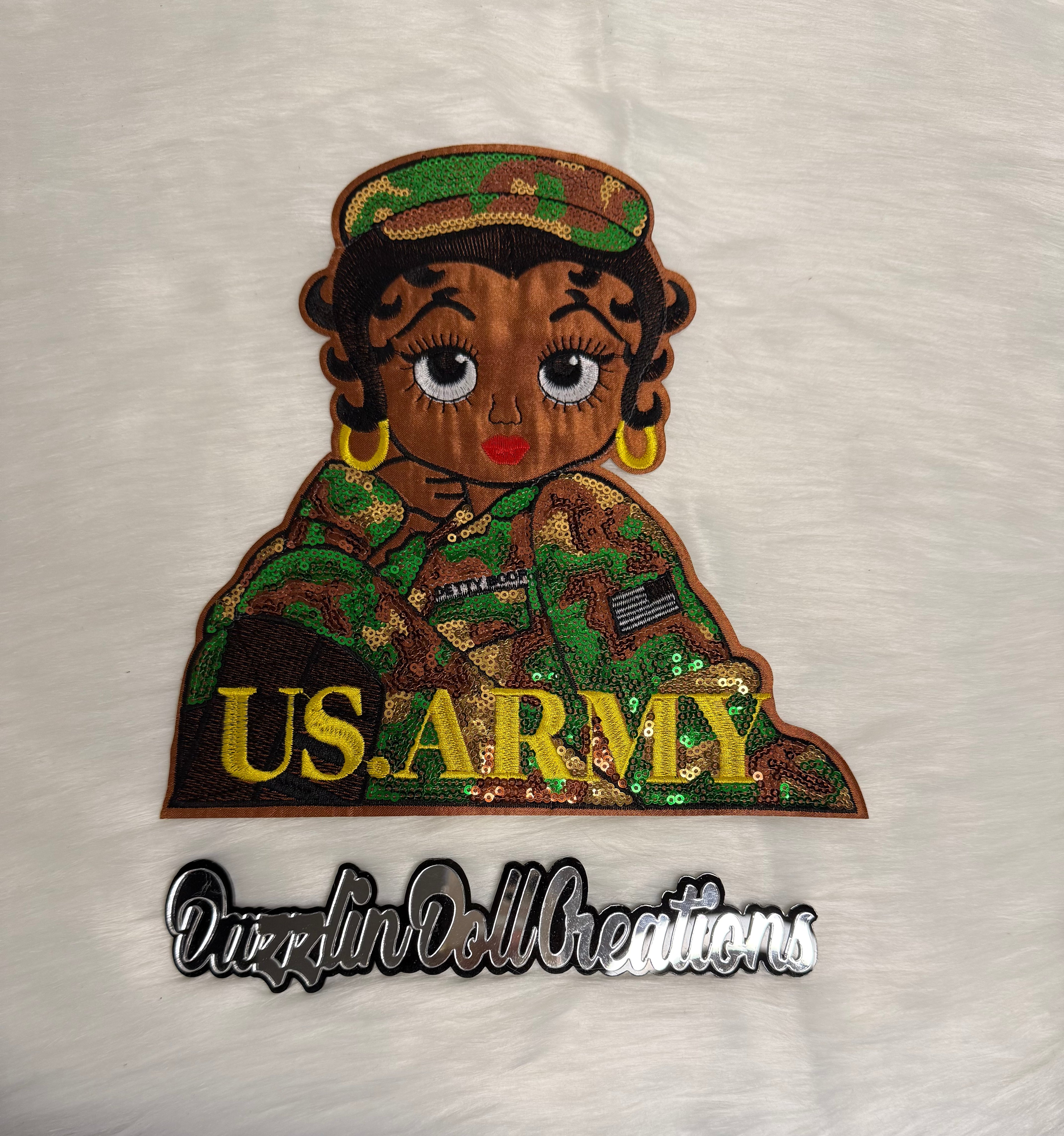 Betty Boop Army Big Patch