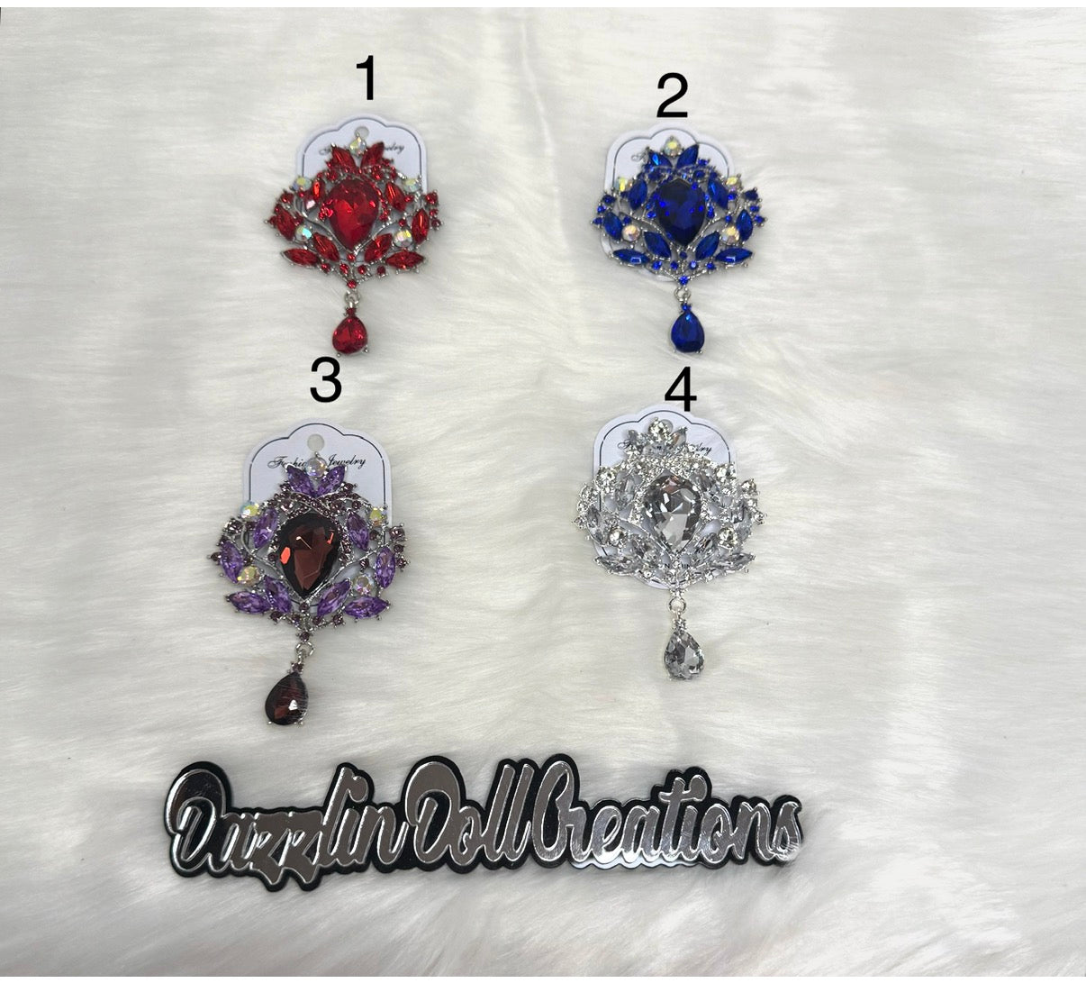 Luxe Teardrop Rhinestone Brooches